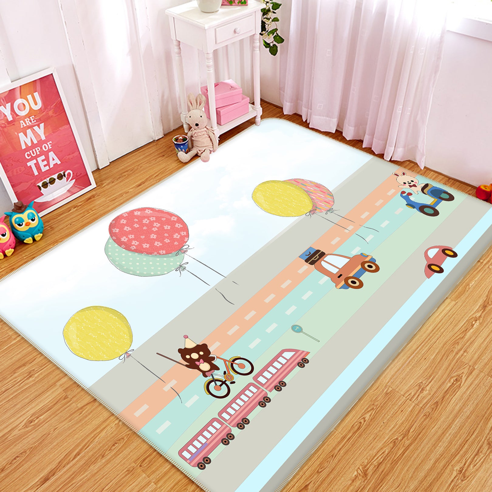 3D Car Balloon 77057 Non Slip Rug Mat