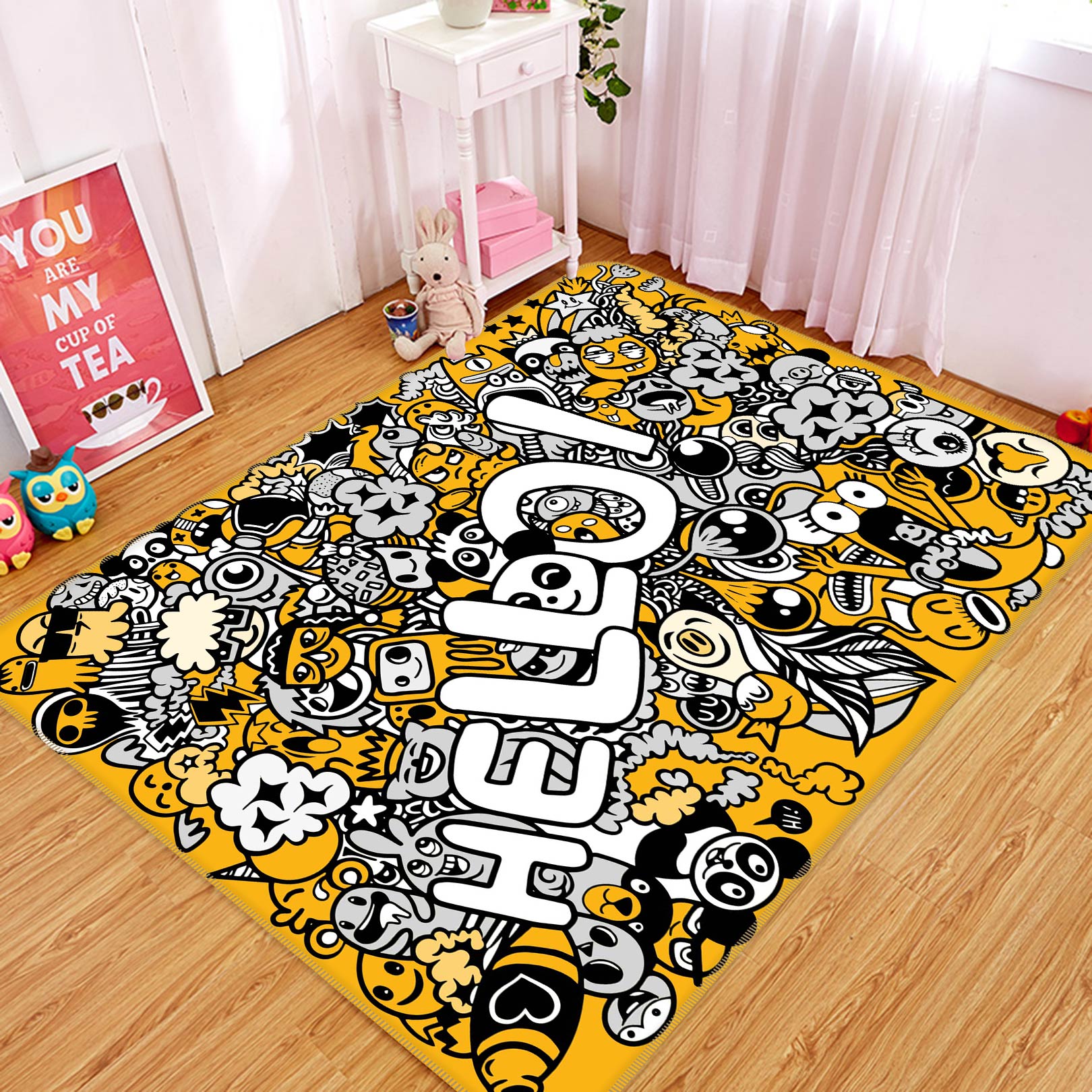 3D Cartoon Pattern 30047 Non Slip Rug Mat