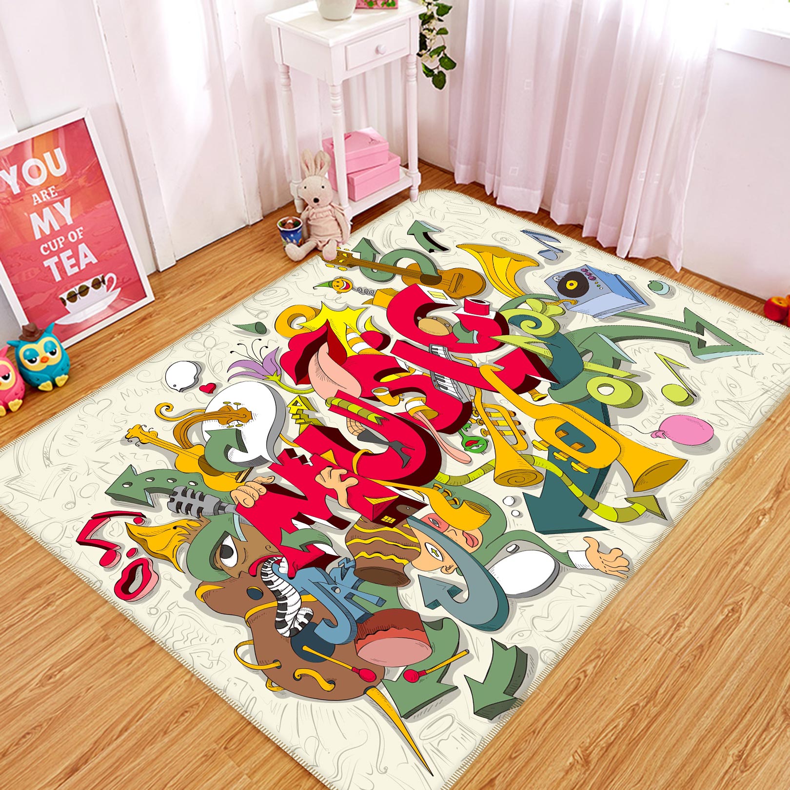 3D Musical Instrument 37067 Non Slip Rug Mat