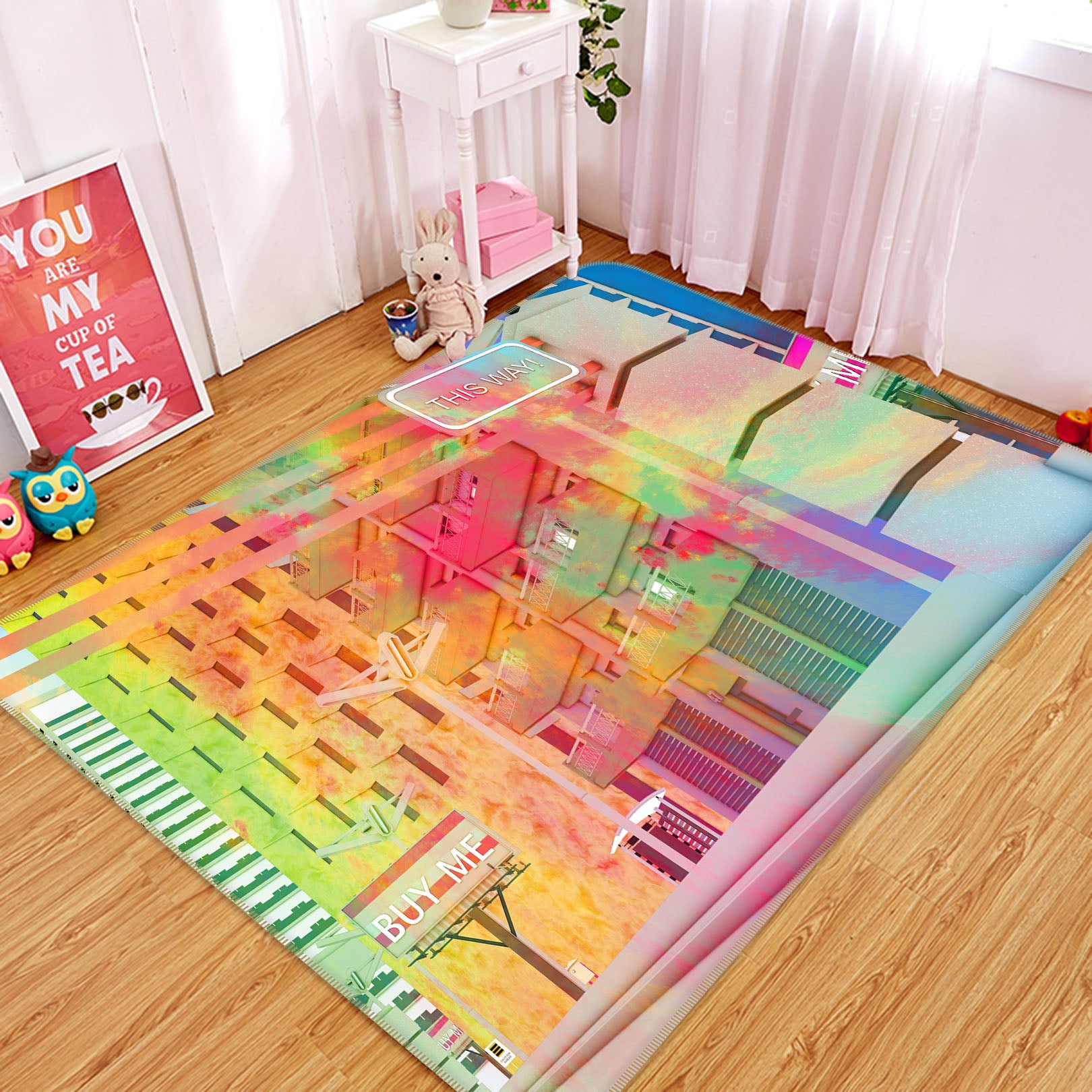 3D Color Building 36202 Non Slip Rug Mat