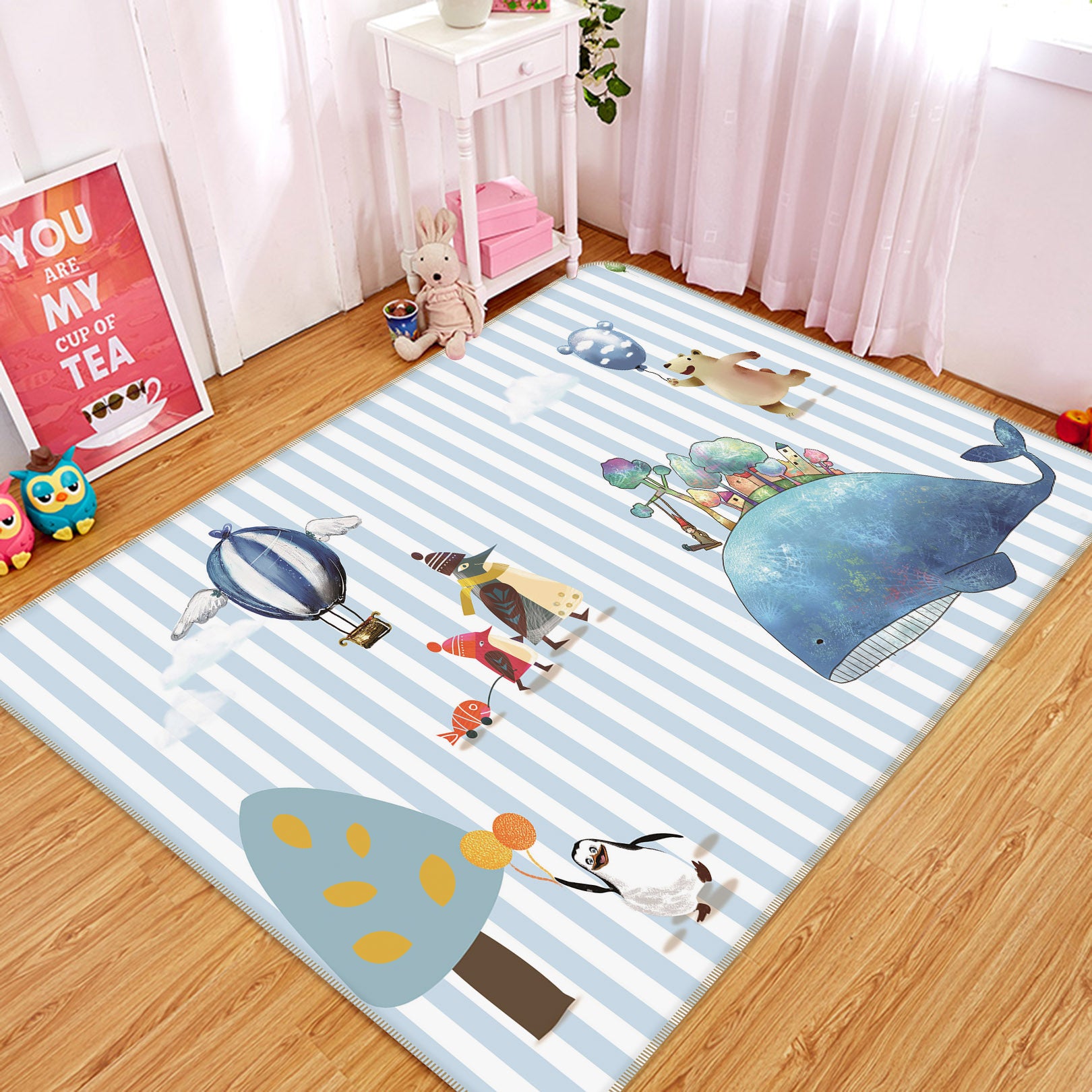 3D Whale Tree 34006 Non Slip Rug Mat
