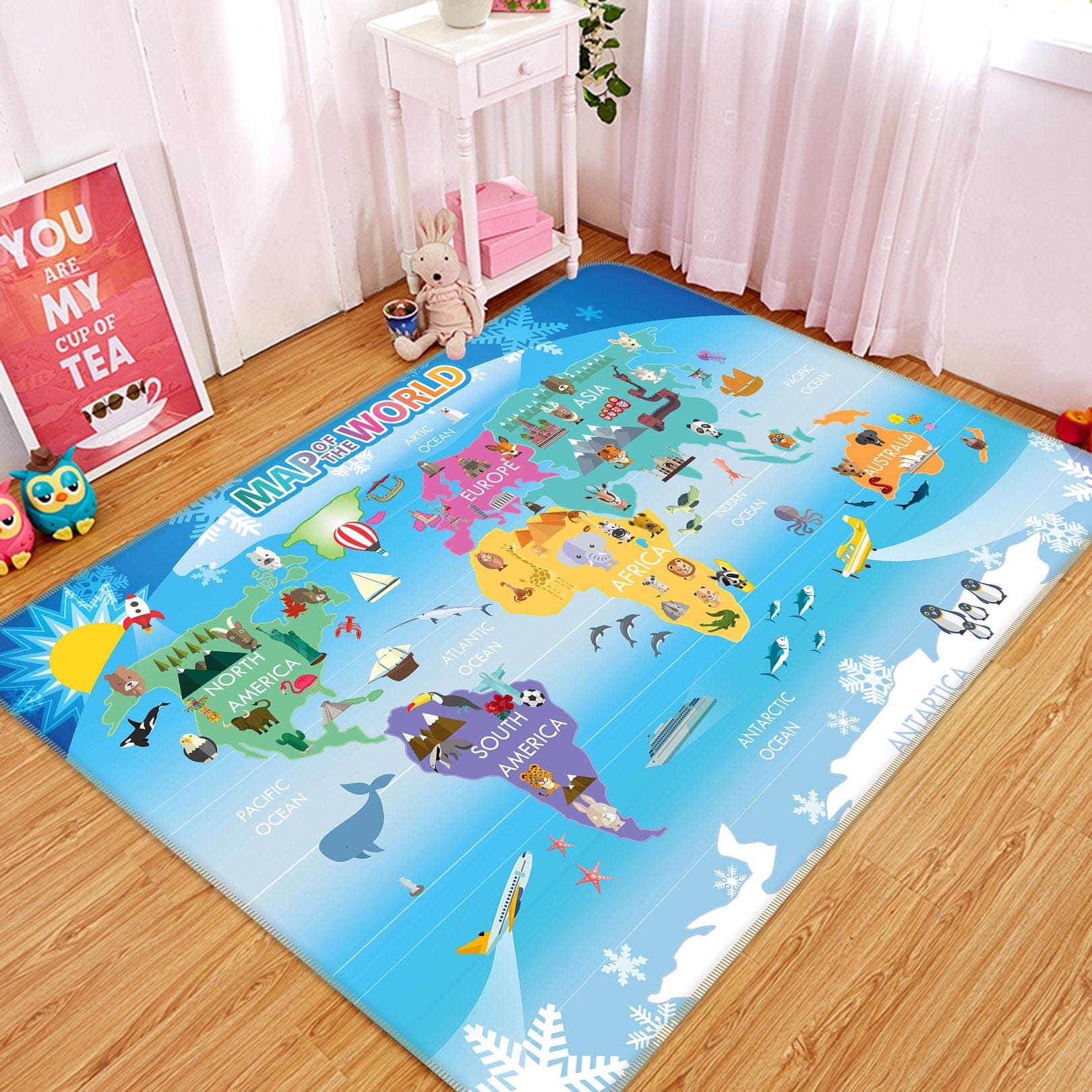 3D Painted Mountain Peak 275 World Map Non Slip Rug Mat Mat AJ Creativity Home