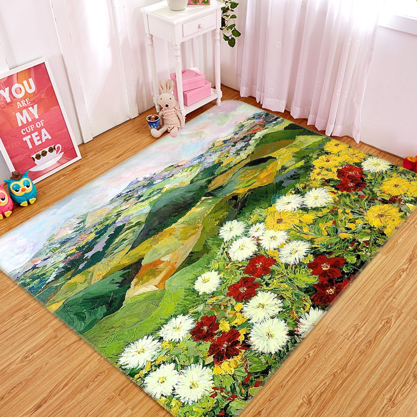 3D Beautiful Flowers 1016 Allan P. Friedlander Rug Non Slip Rug Mat Mat AJ Creativity Home