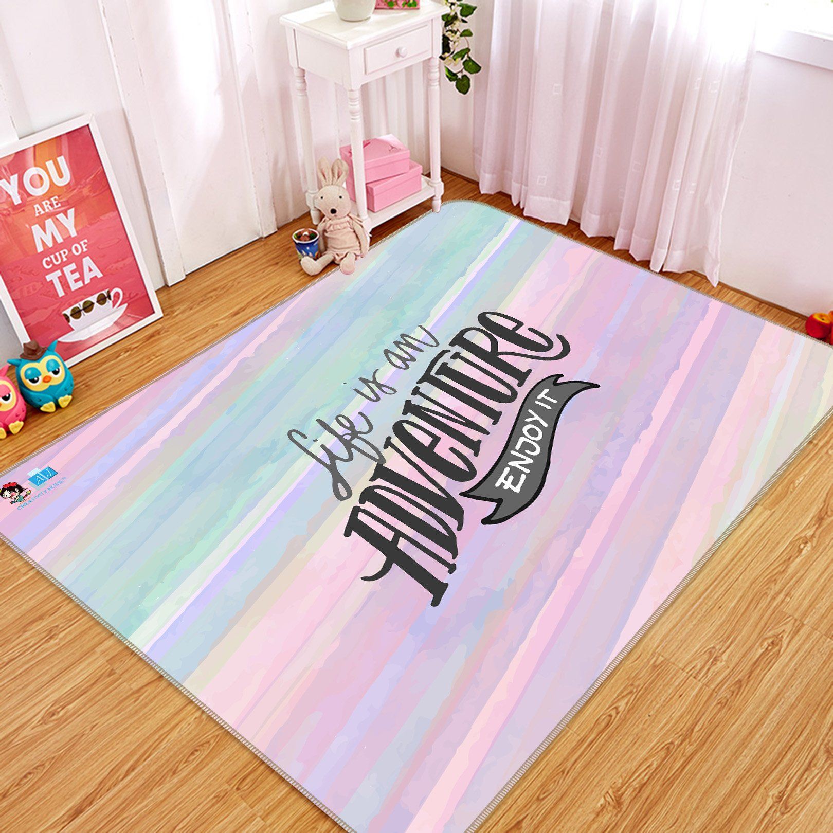 3D Red English 236 Non Slip Rug Mat Mat AJ Creativity Home