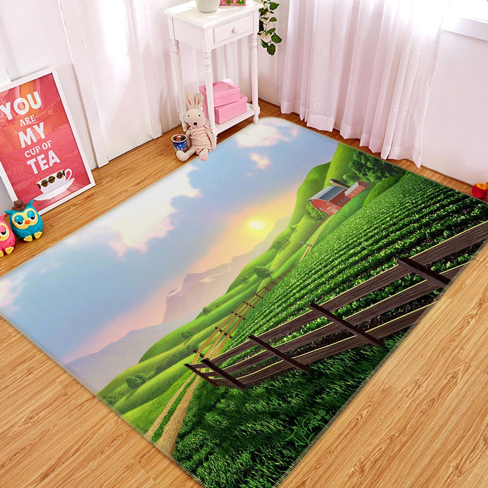 3D Sunny Farm 1056 Jerry LoFaro Rug Non Slip Rug Mat Mat AJ Creativity Home