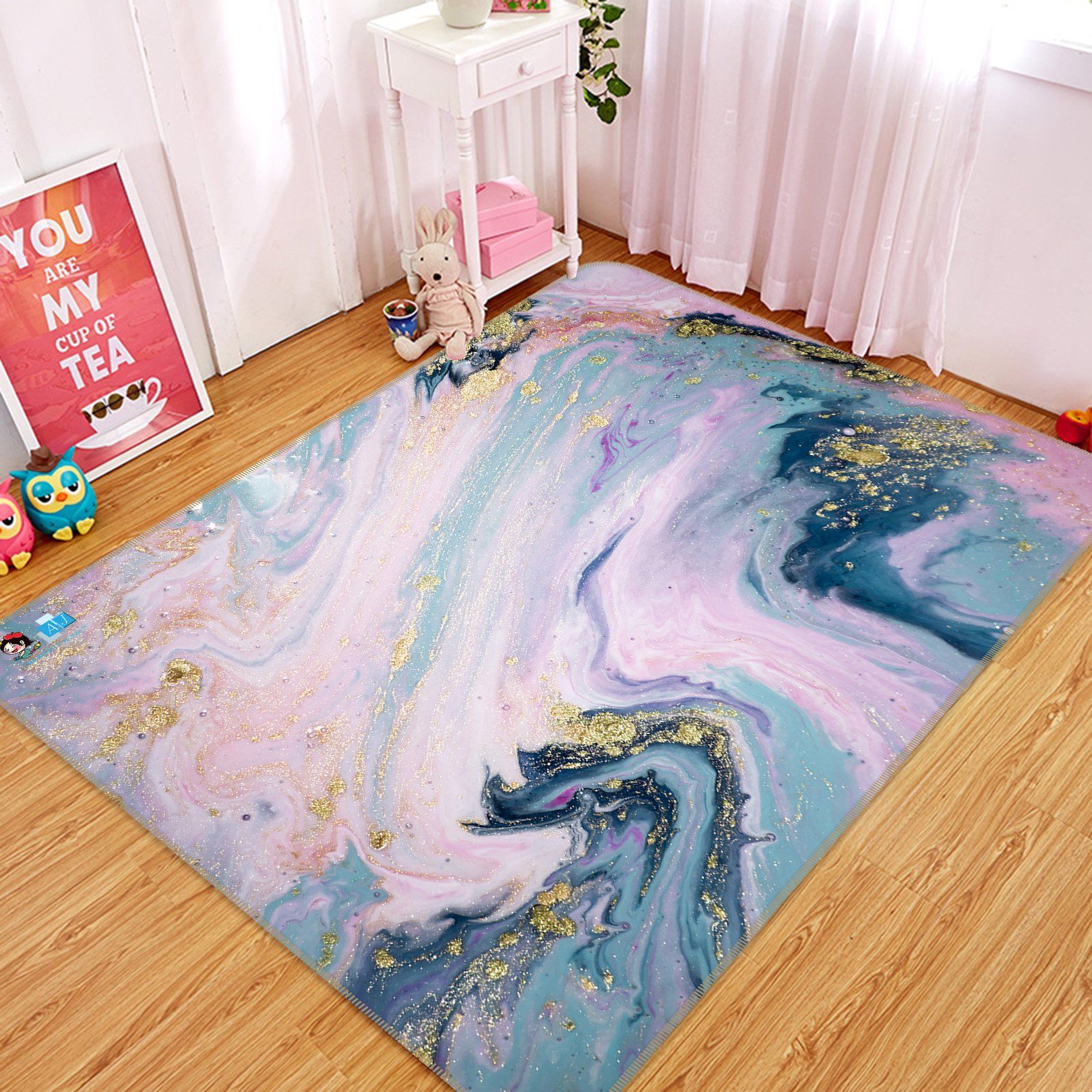 3D Pink Ink 357 Non Slip Rug Mat Mat AJ Creativity Home