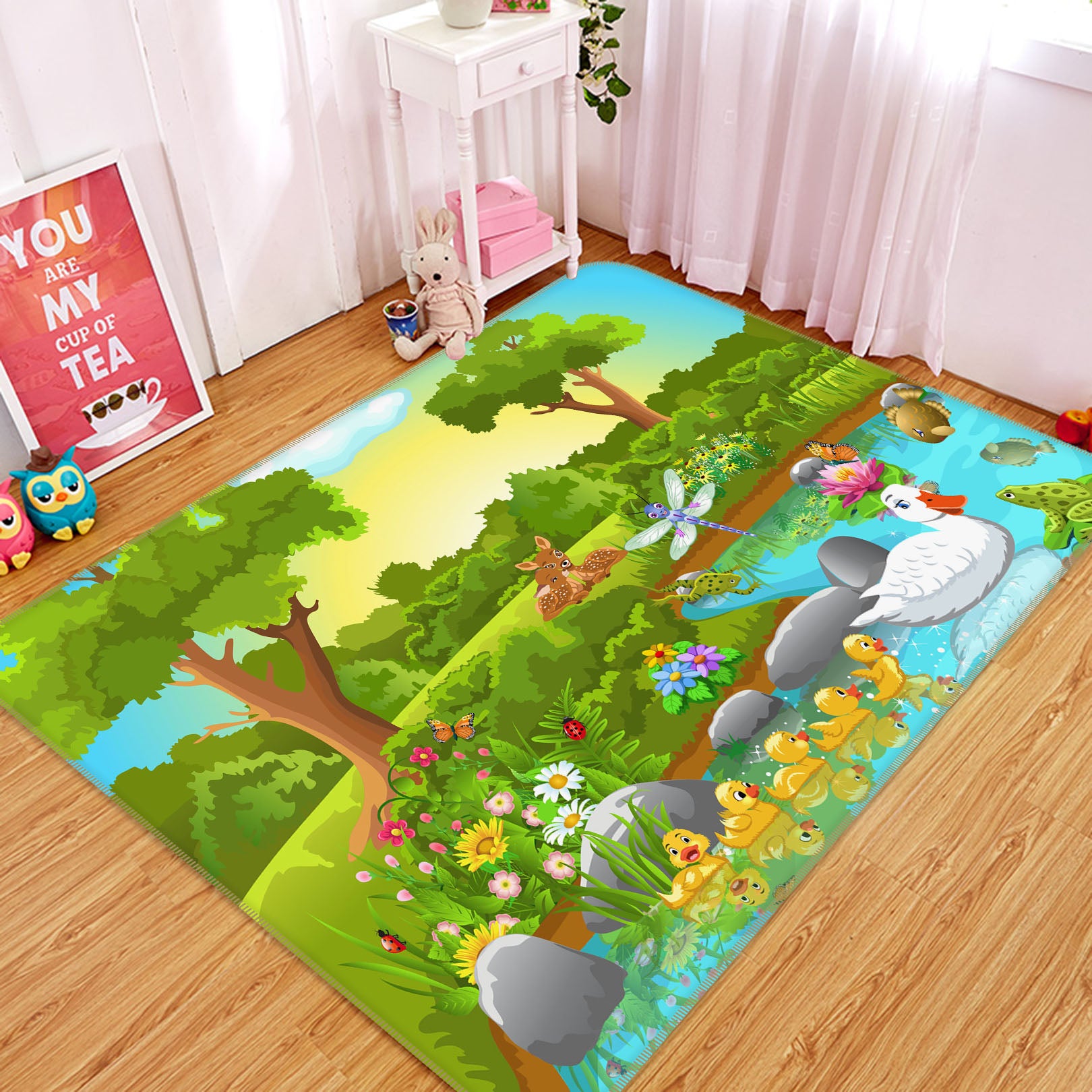 3D Trees Duck 35235 Non Slip Rug Mat