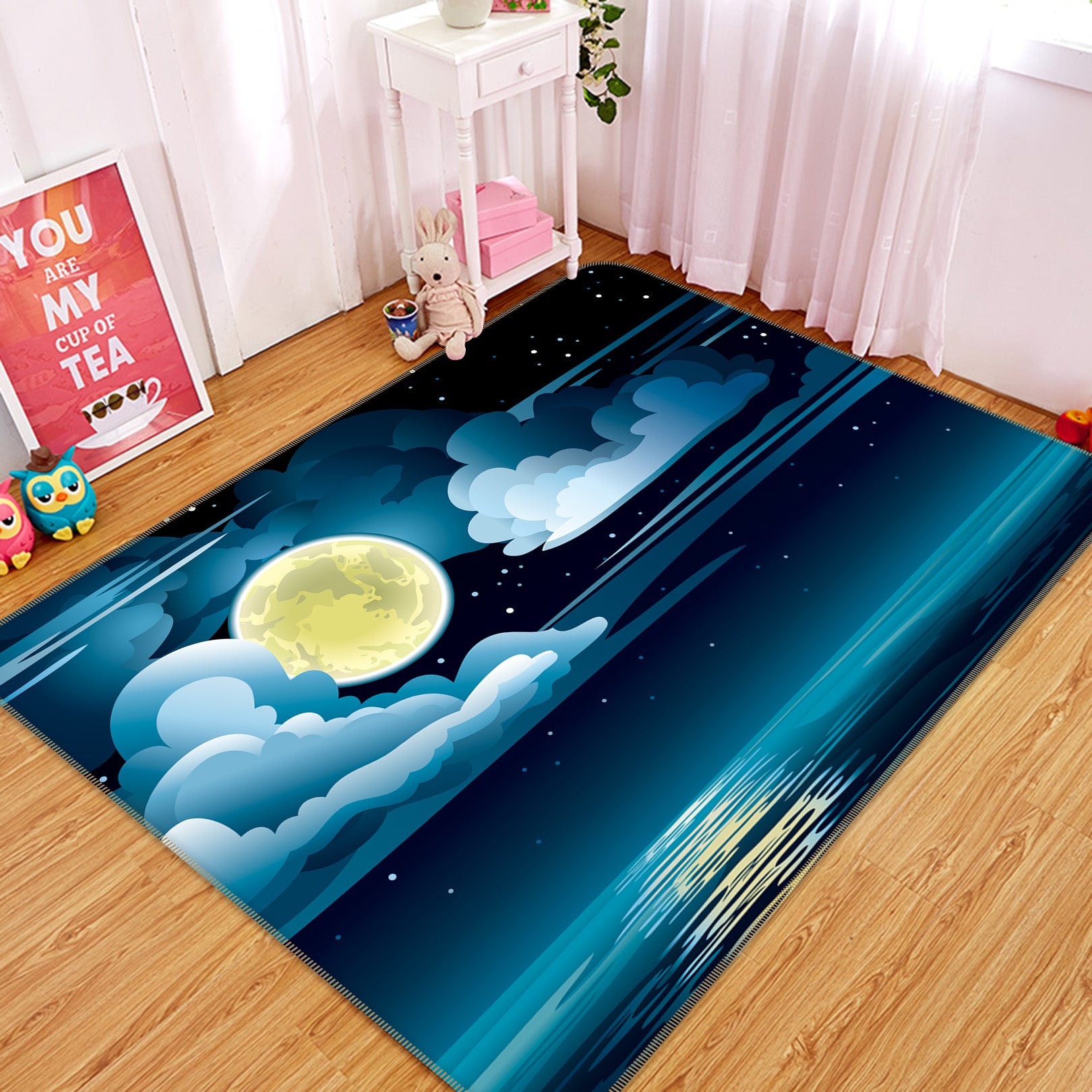 3D Moon Cloud 34228 Non Slip Rug Mat
