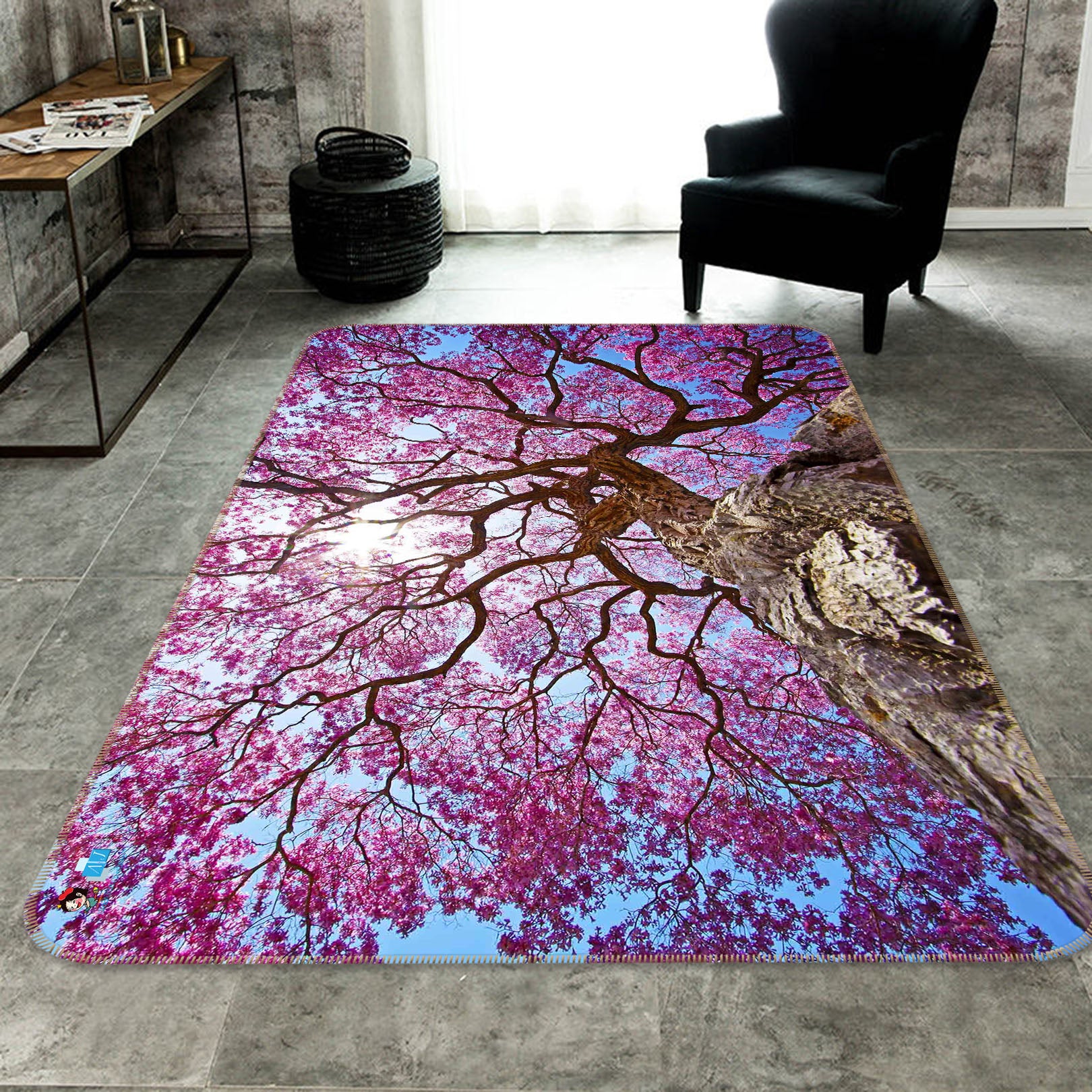 3D Cherry Tree 66049 Non Slip Rug Mat