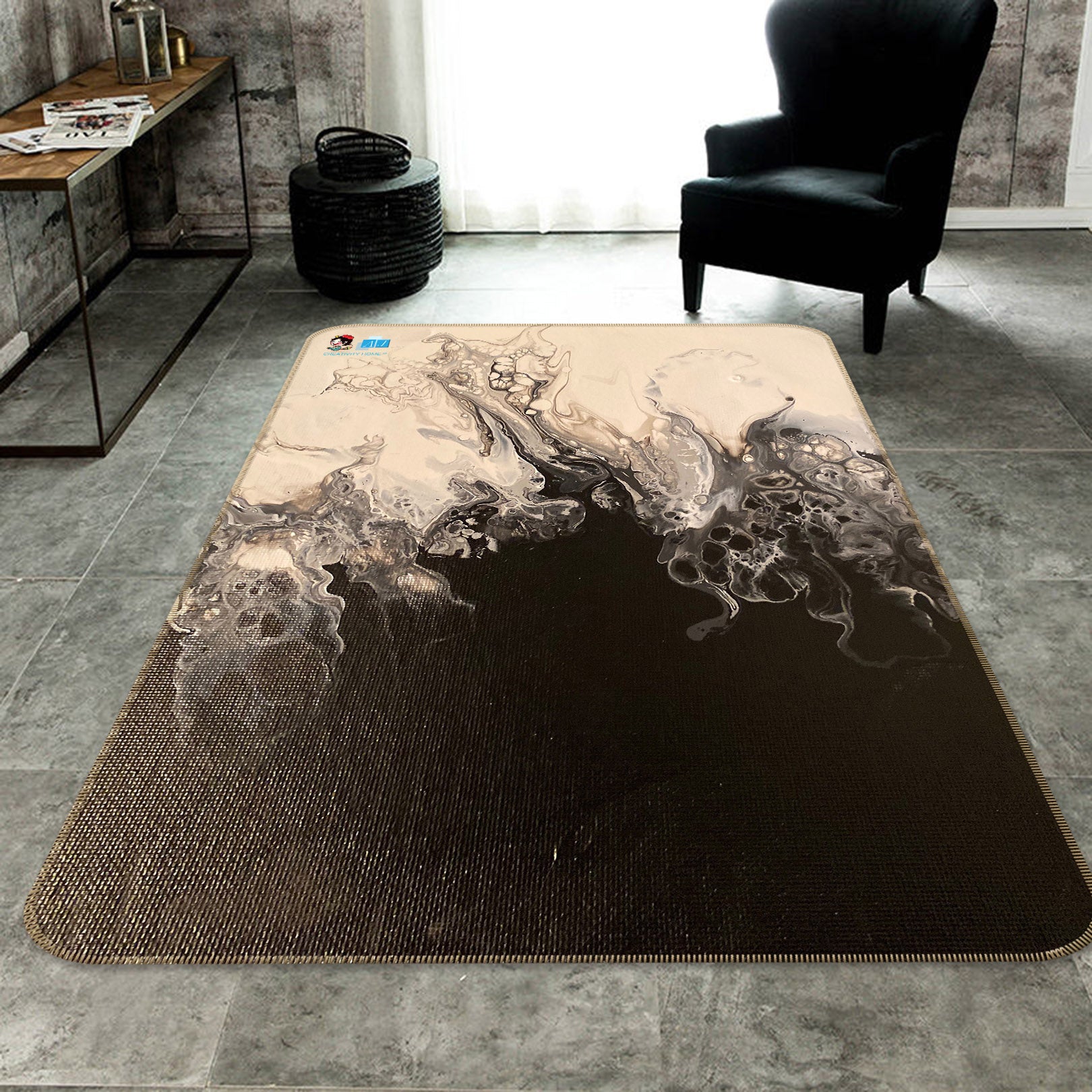 3D Black Light Brown 40019 Valerie Latrice Rug Non Slip Rug Mat