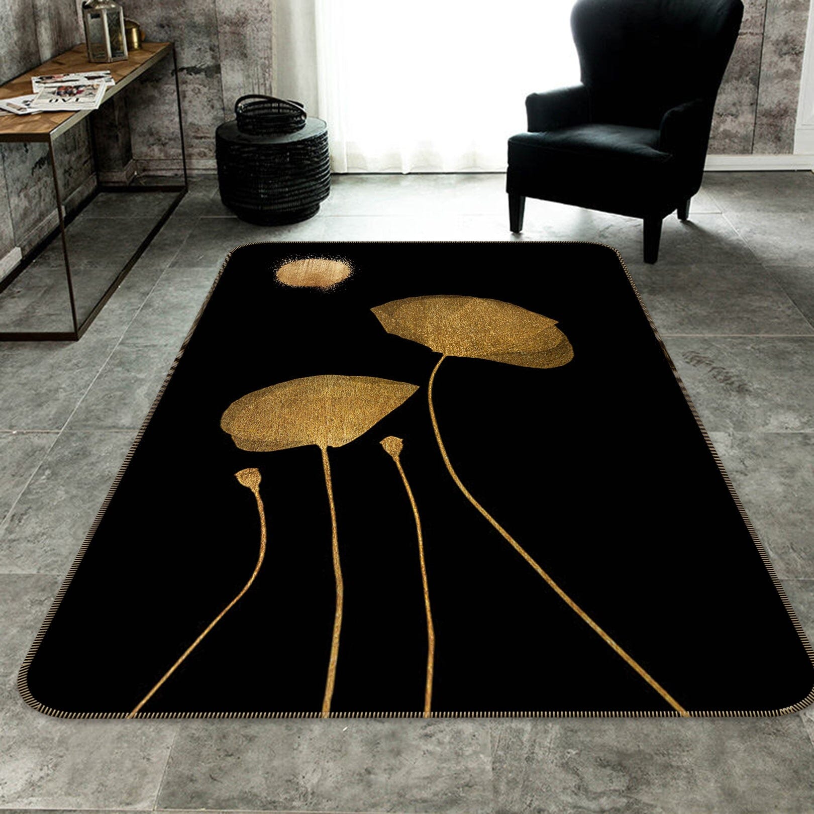 3D Golden Lotus Leaf 1085 Boris Draschoff Rug Non Slip Rug Mat Mat AJ Creativity Home