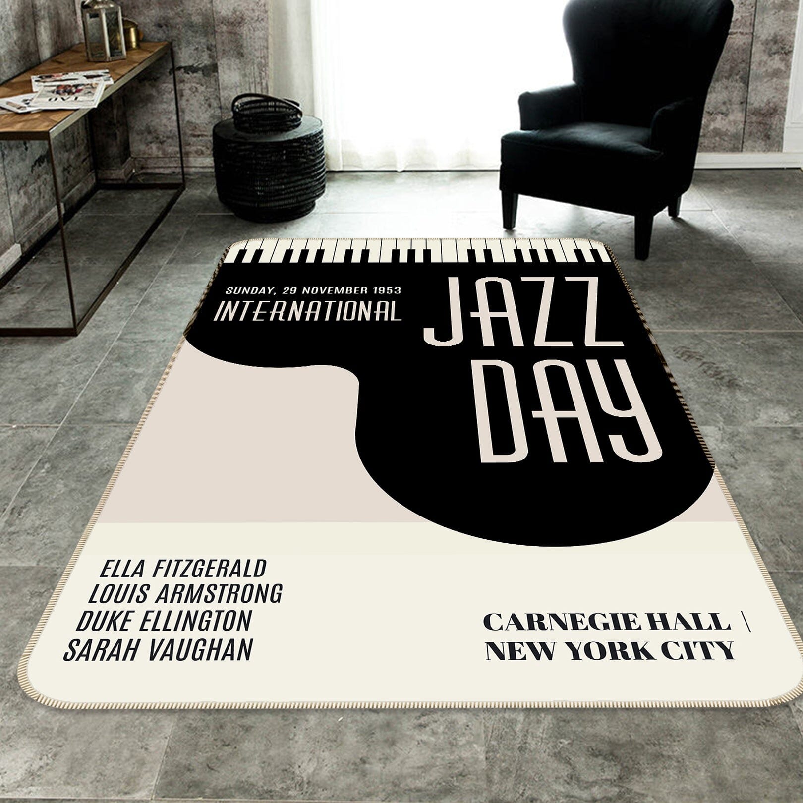 3D Piano Key Pattern 1067 Boris Draschoff Rug Non Slip Rug Mat Mat AJ Creativity Home