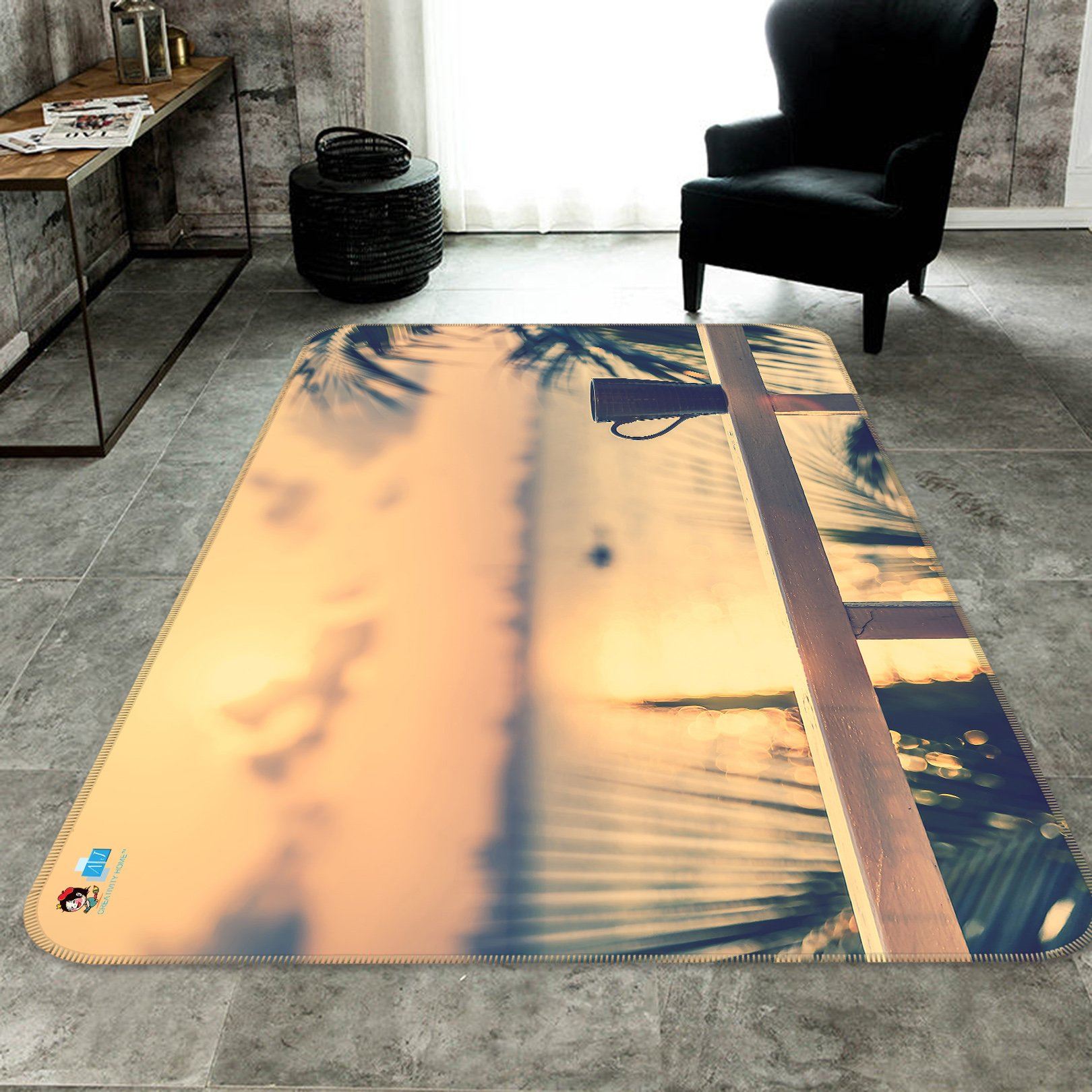 3D Dusk Cup 185 Non Slip Rug Mat Mat AJ Creativity Home