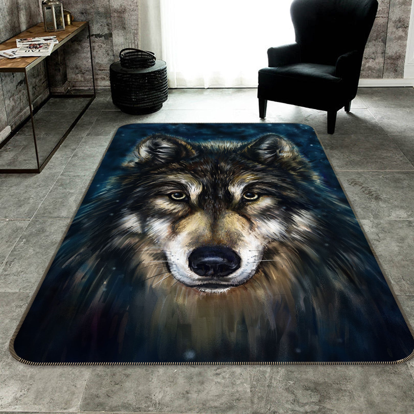 3D Wolf 34189 Non Slip Rug Mat