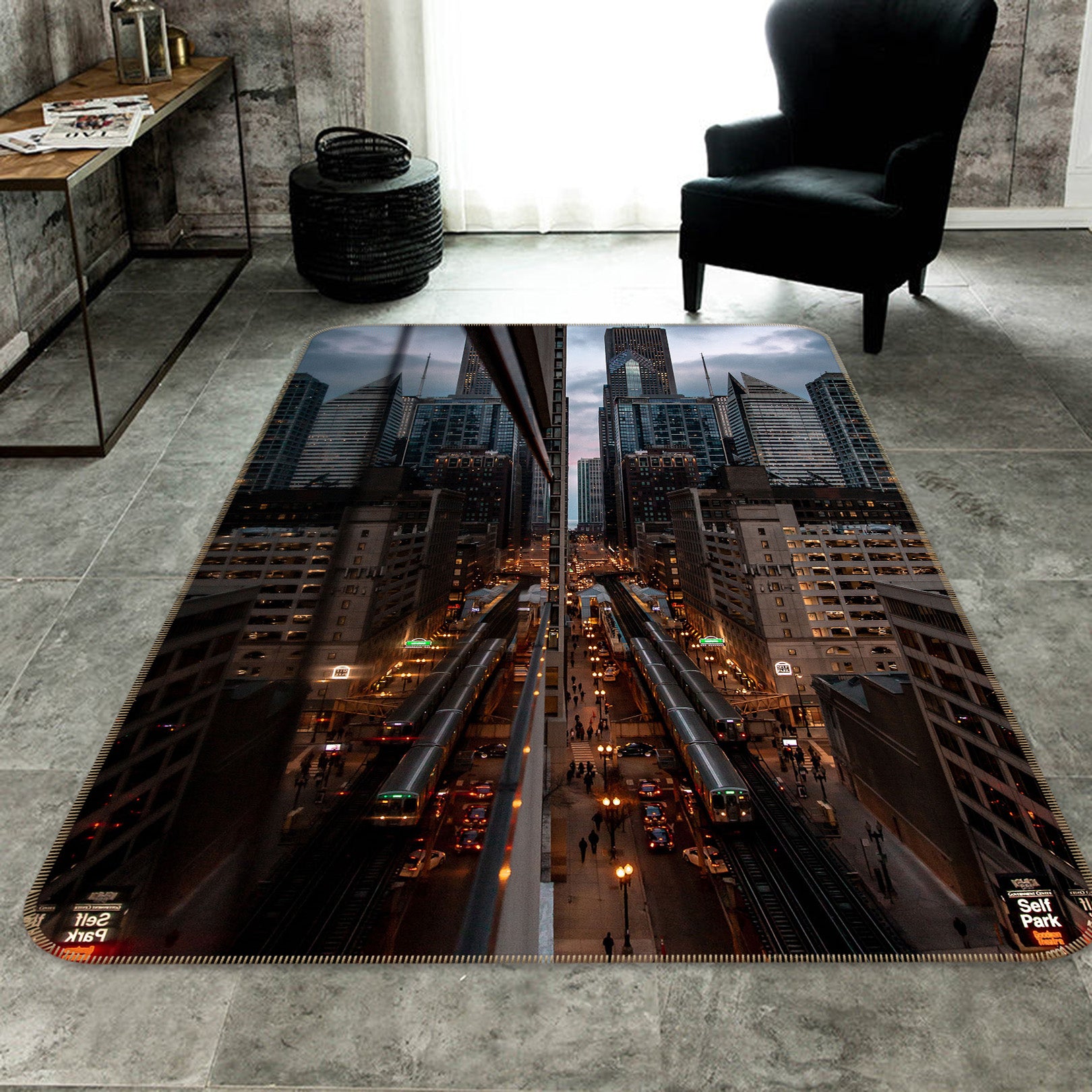 3D High-Rise Building Street 68131 Vehicle Non Slip Rug Mat