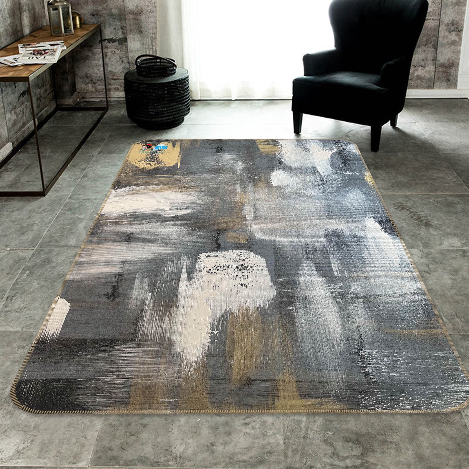 3D Ink Painting 3048 Skromova Marina Rug Non Slip Rug Mat