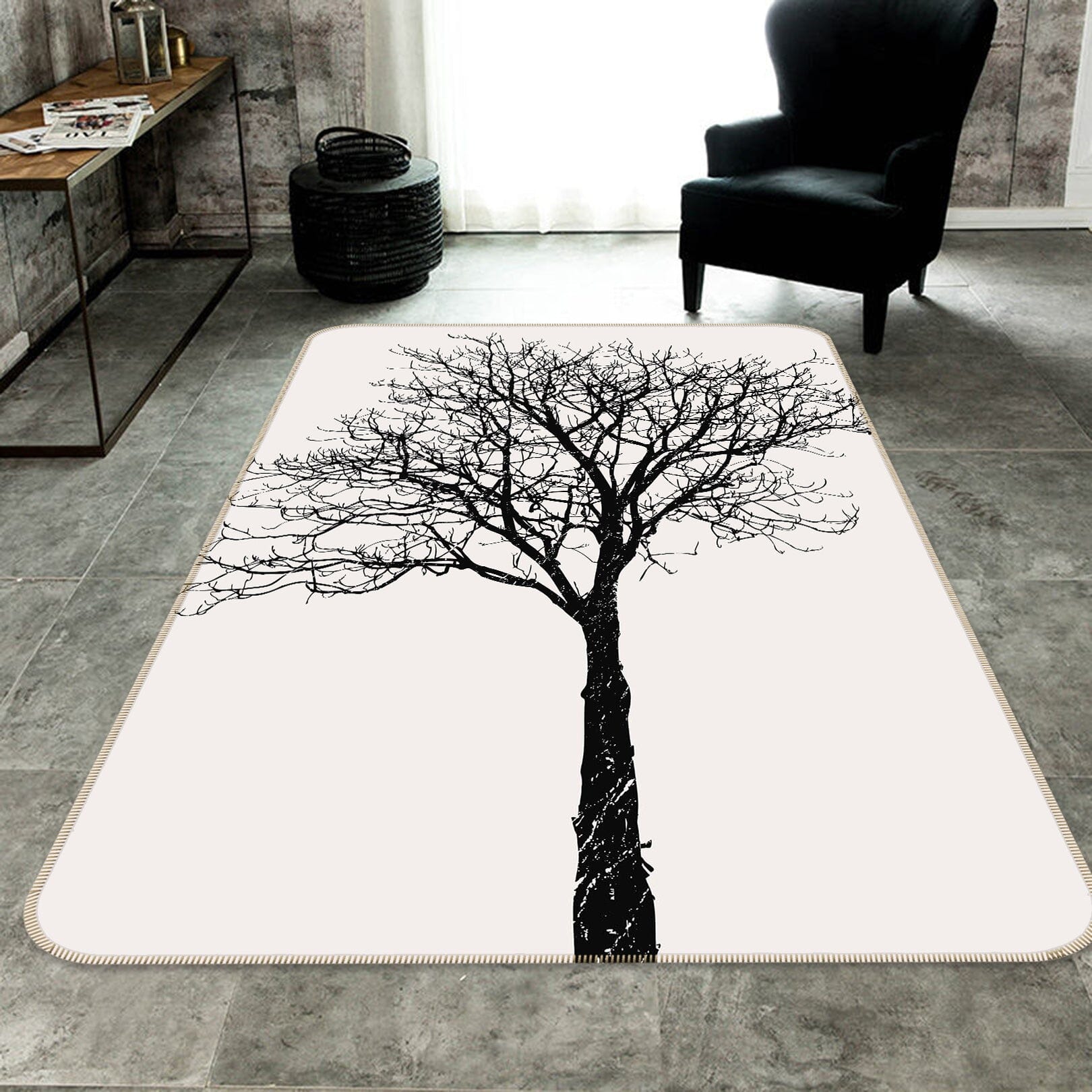 3D Black Birch 1013 Boris Draschoff Rug Non Slip Rug Mat Mat AJ Creativity Home
