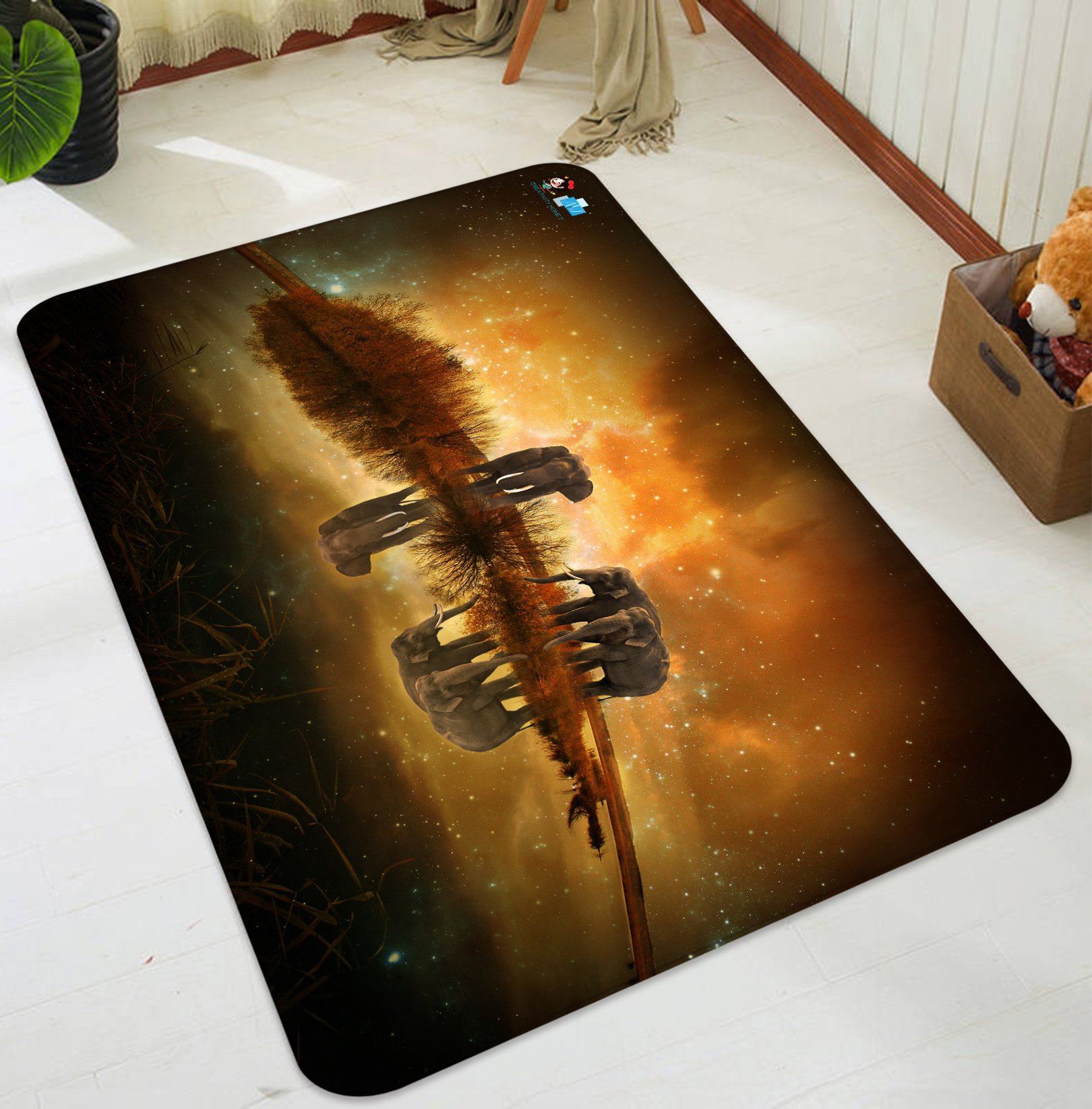 3D Elephant 342 Non Slip Rug Mat Mat AJ Creativity Home