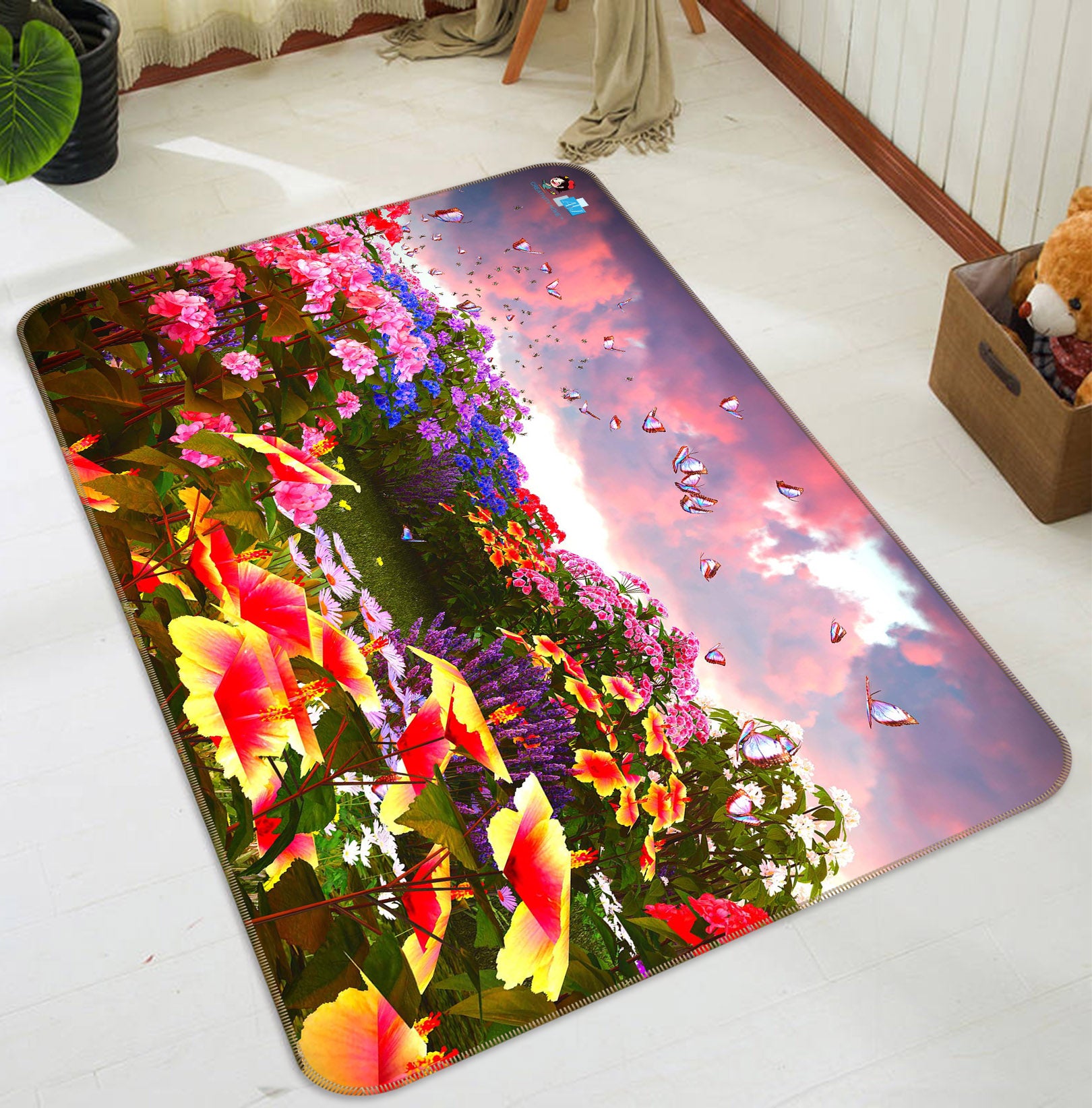 3D Flower Bush 66060 Non Slip Rug Mat