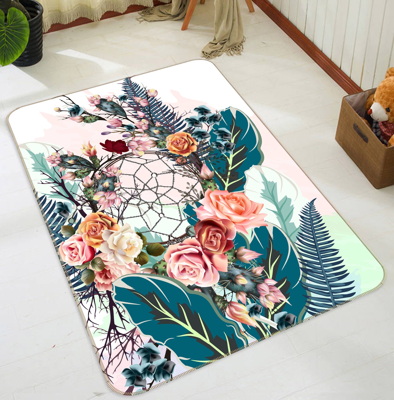 3D Flower Bush 37111 Non Slip Rug Mat