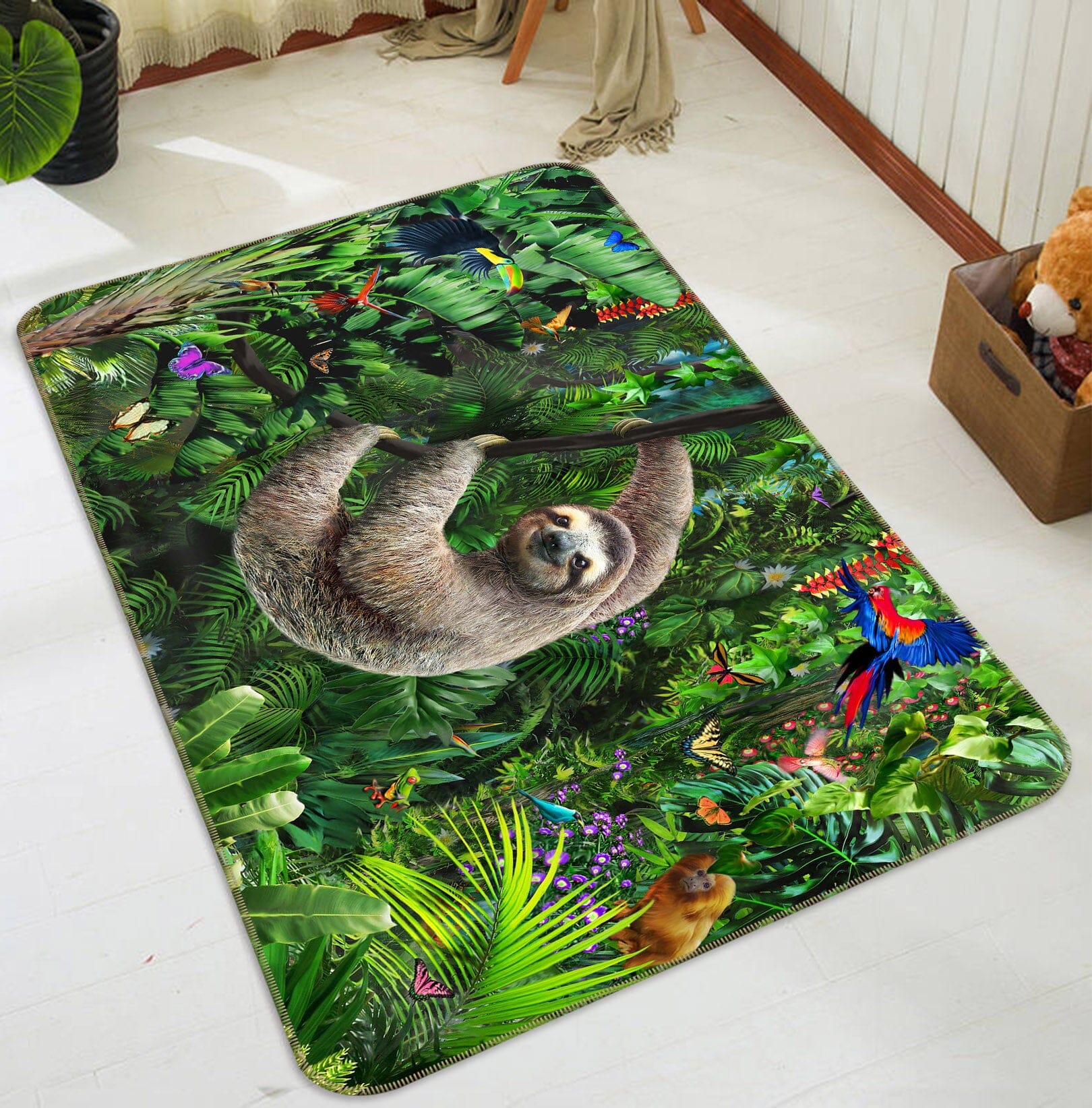 3D Cute Sloth 1078 Adrian Chesterman Rug Non Slip Rug Mat Mat AJ Creativity Home