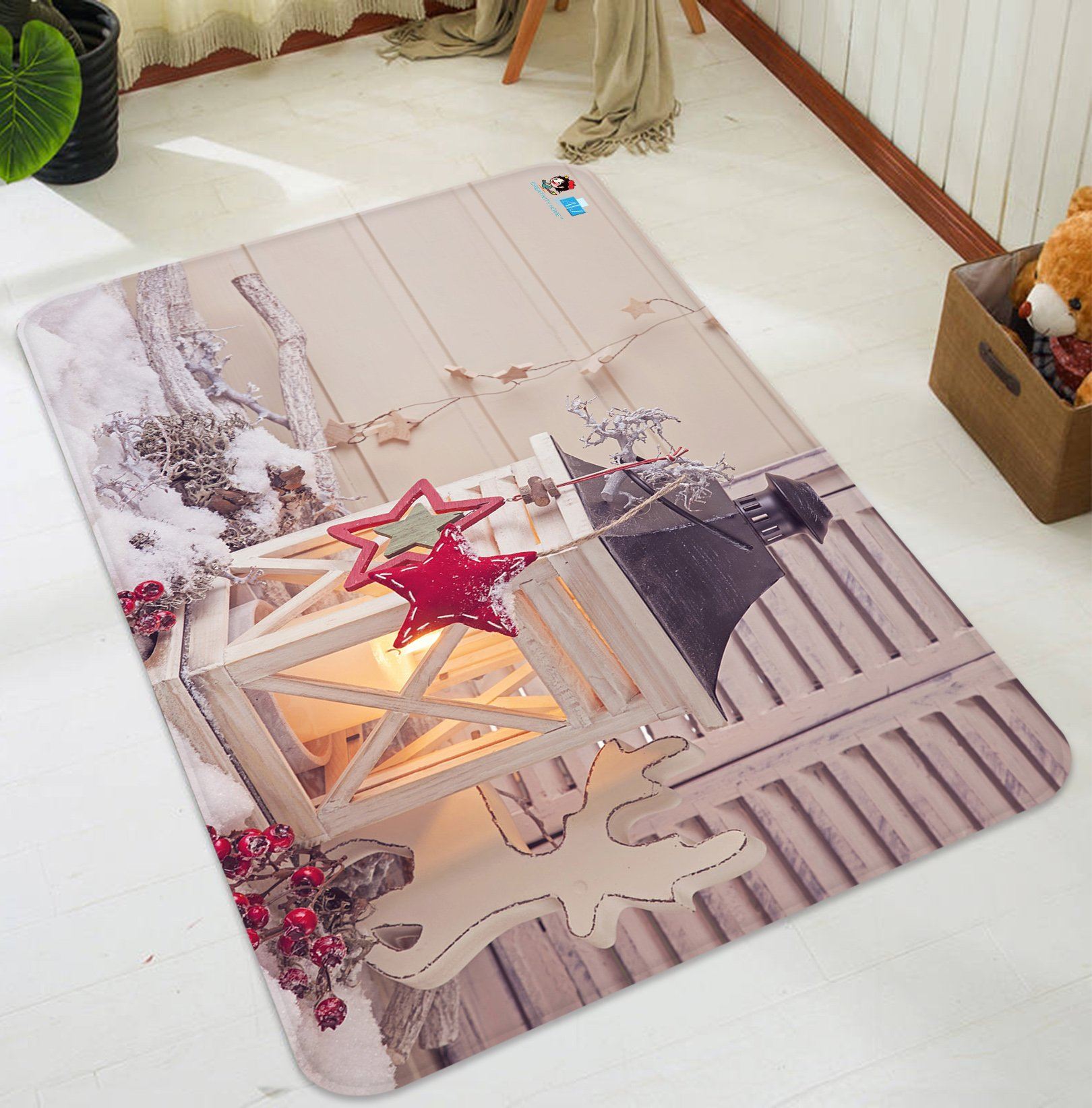 3D Candle Lighting Pentagram 017 Non Slip Rug Mat Mat AJ Creativity Home