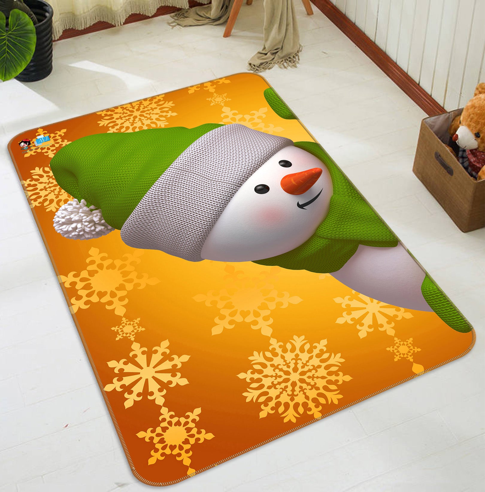 3D Snowman Snowman 55134 Christmas Non Slip Rug Mat Xmas