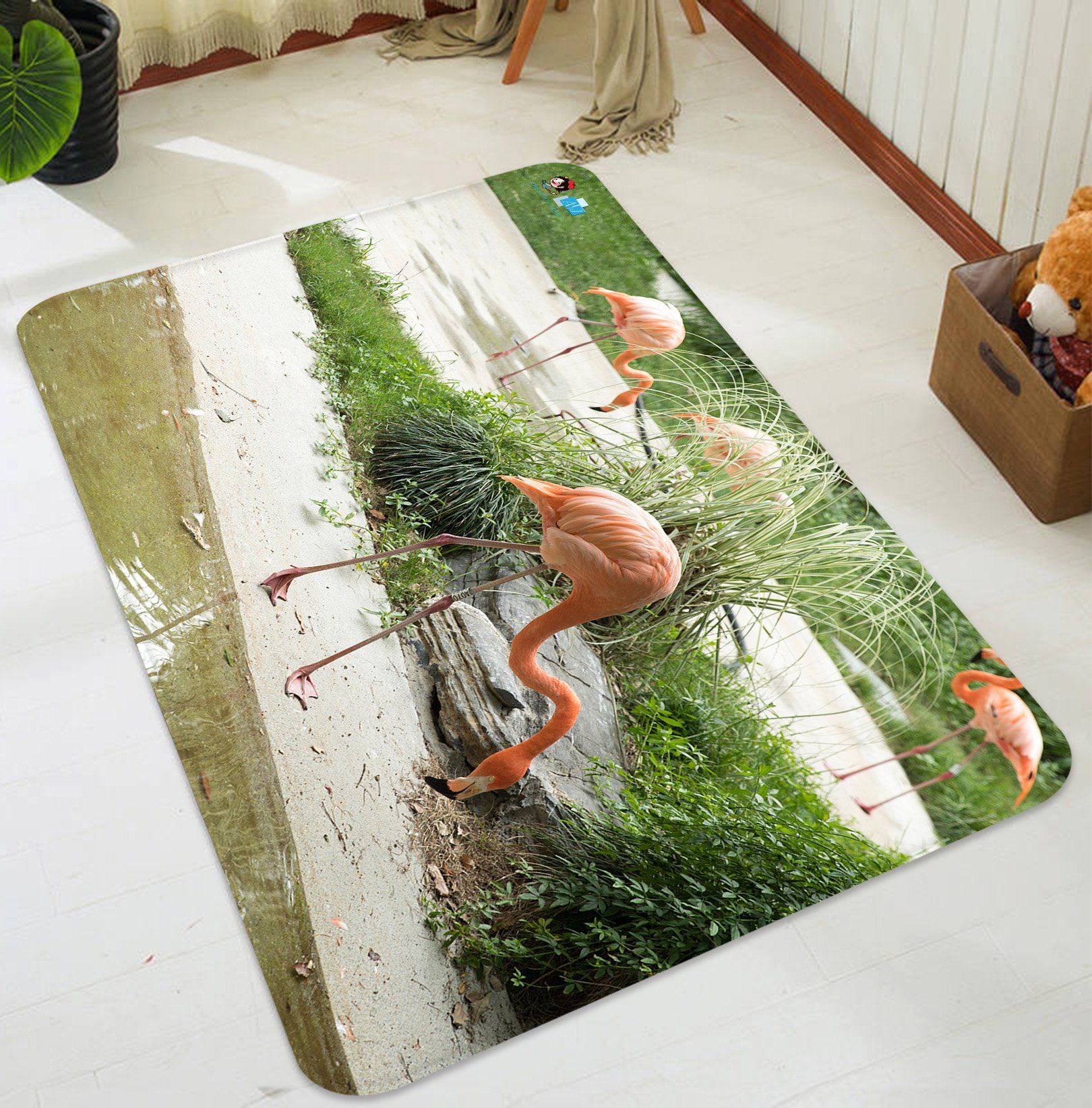 3D Flamingo 5986 Non Slip Rug Mat Mat AJ Creativity Home
