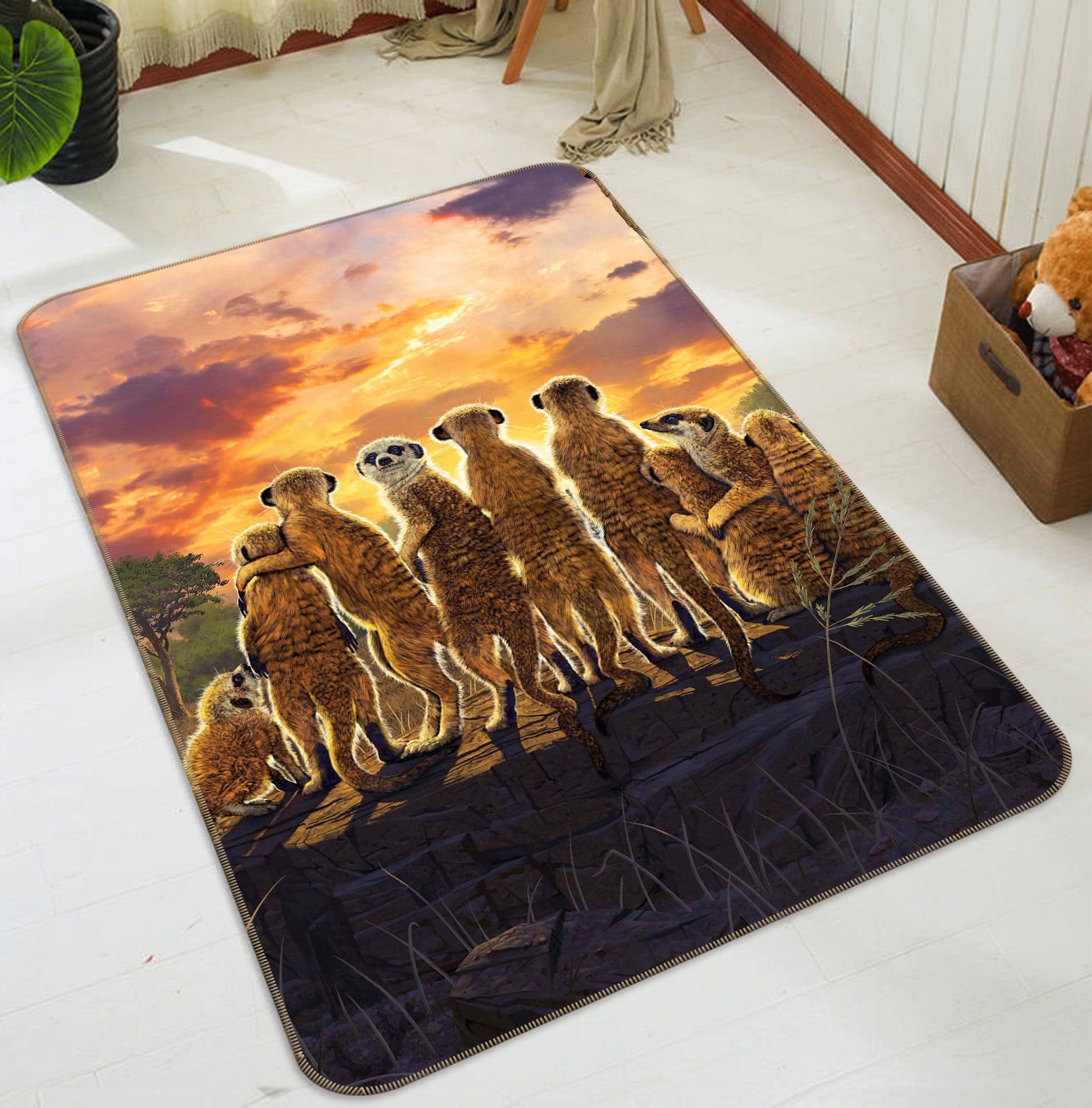 3D Meerkats 84239 Vincent Hie Rug Non Slip Rug Mat