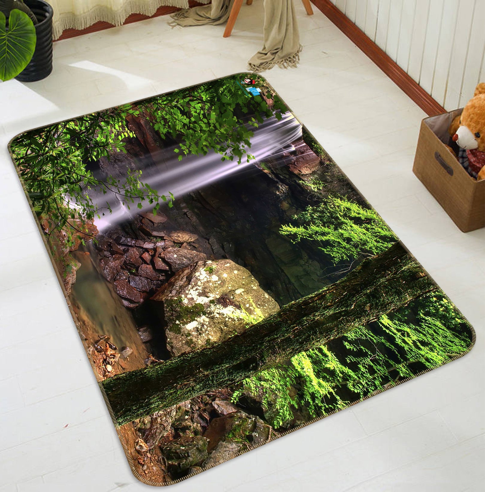 3D Stone Waterfall 66084 Non Slip Rug Mat
