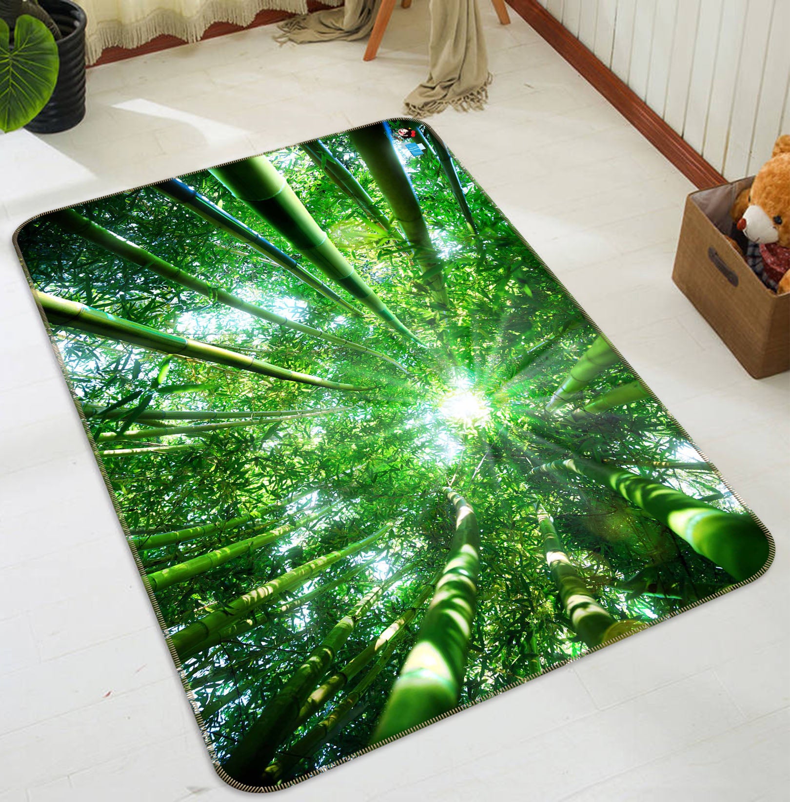 3D Bamboo Forest 66053 Non Slip Rug Mat