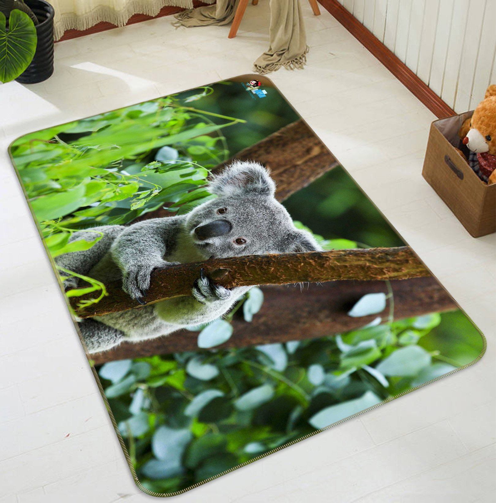 3D Koala Climbing Tree 251 Non Slip Rug Mat Mat AJ Creativity Home