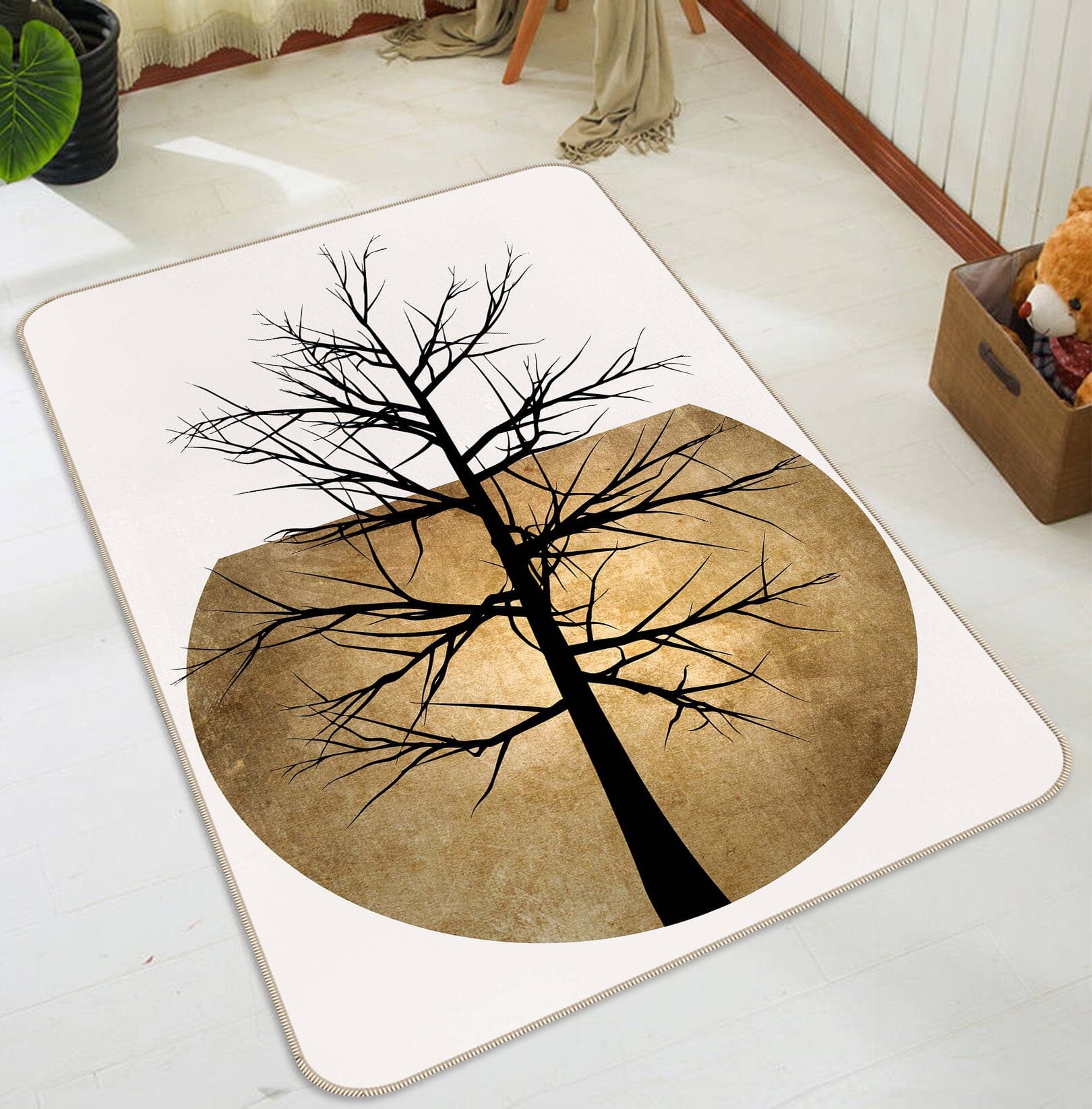 3D Moon Dead Tree 1055 Boris Draschoff Rug Non Slip Rug Mat Mat AJ Creativity Home