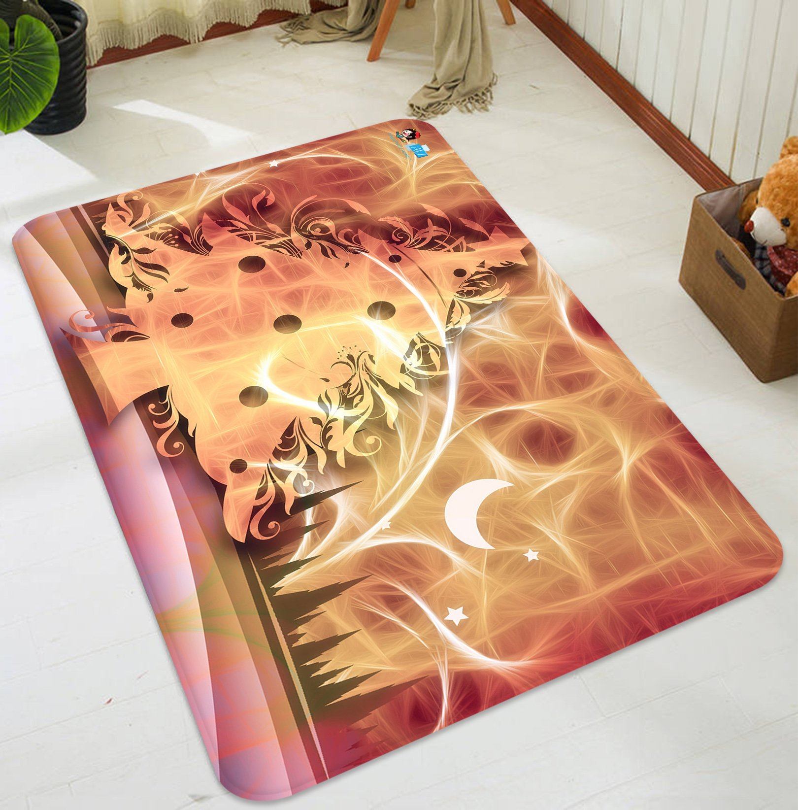 3D Christmas Moon 018 Non Slip Rug Mat Mat AJ Creativity Home