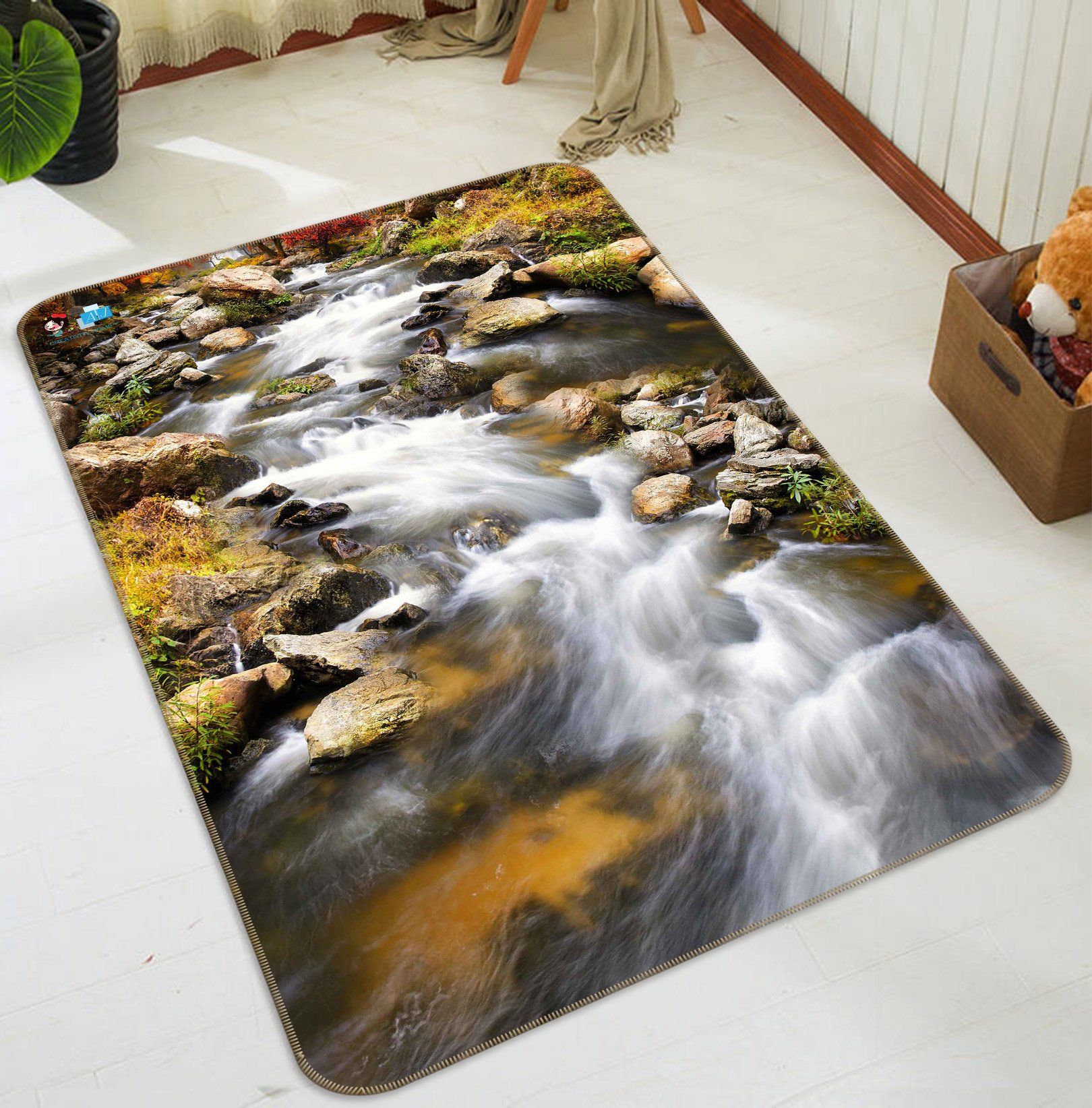 3D Rapids Stone 030 Non Slip Rug Mat Mat AJ Creativity Home