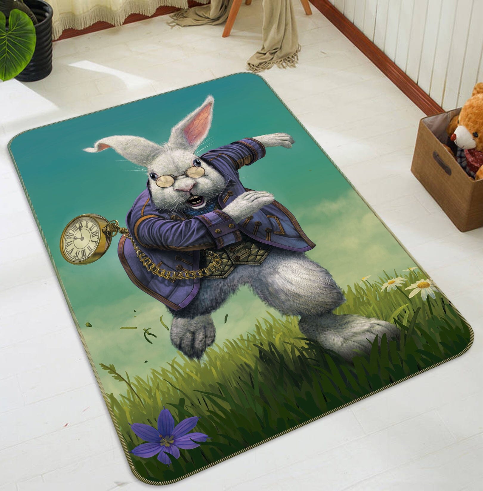 3D White Rabbit 1086 Vincent Hie Rug Non Slip Rug Mat Mat AJ Creativity Home