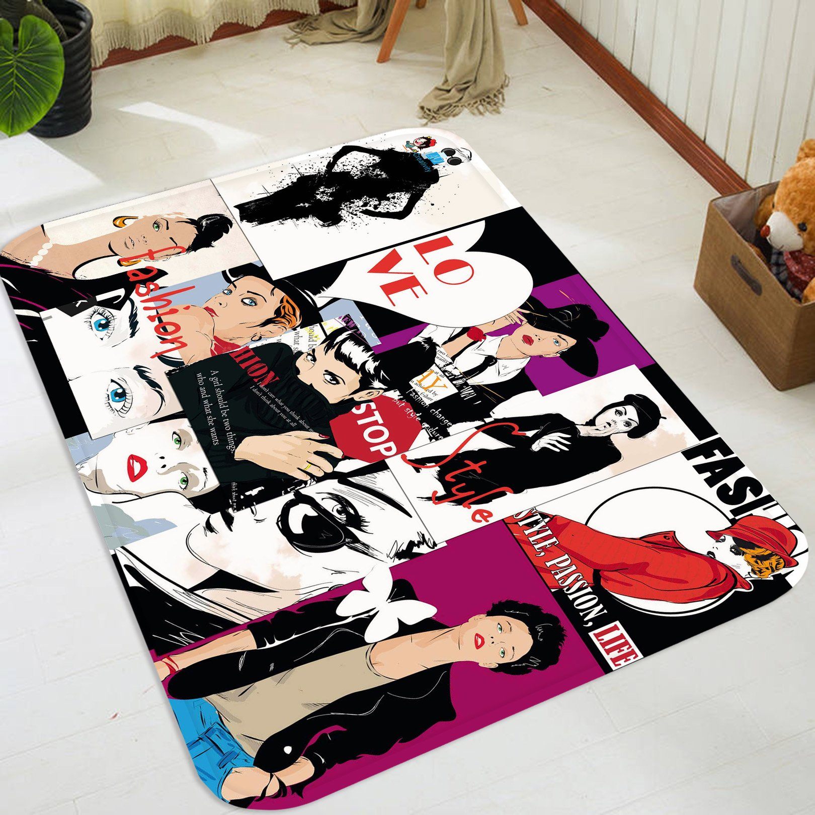 3D Fashion Girl Poster 84 Non Slip Rug Mat Mat AJ Creativity Home
