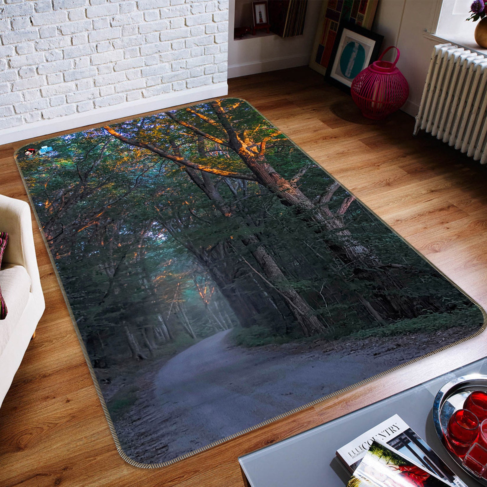 3D Trees 85094 Jerry LoFaro Rug Non Slip Rug Mat