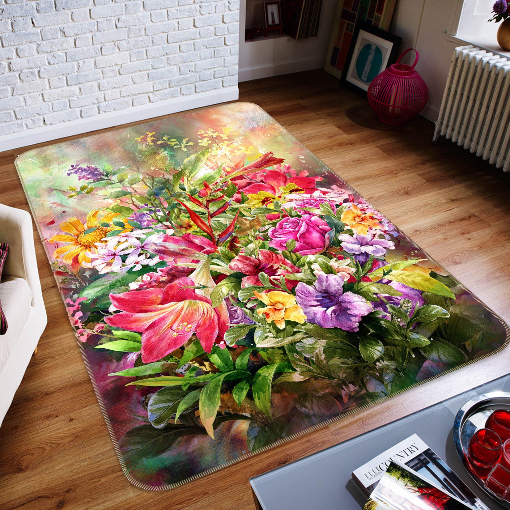 3D Flower Bush 27070 Non Slip Rug Mat