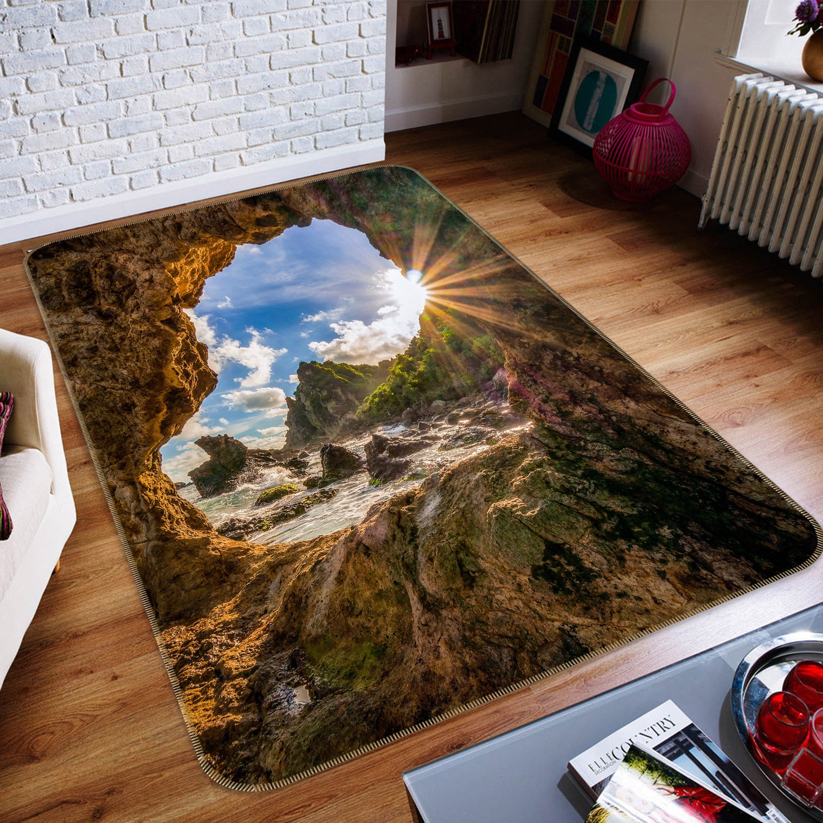 3D Stone Cave 26096 Non Slip Rug Mat