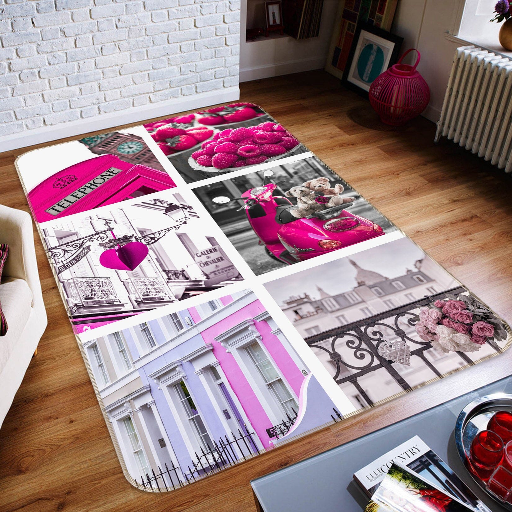 3D Pink Gift 3043 Assaf Frank Rug Non Slip Rug Mat Mat AJ Creativity Home