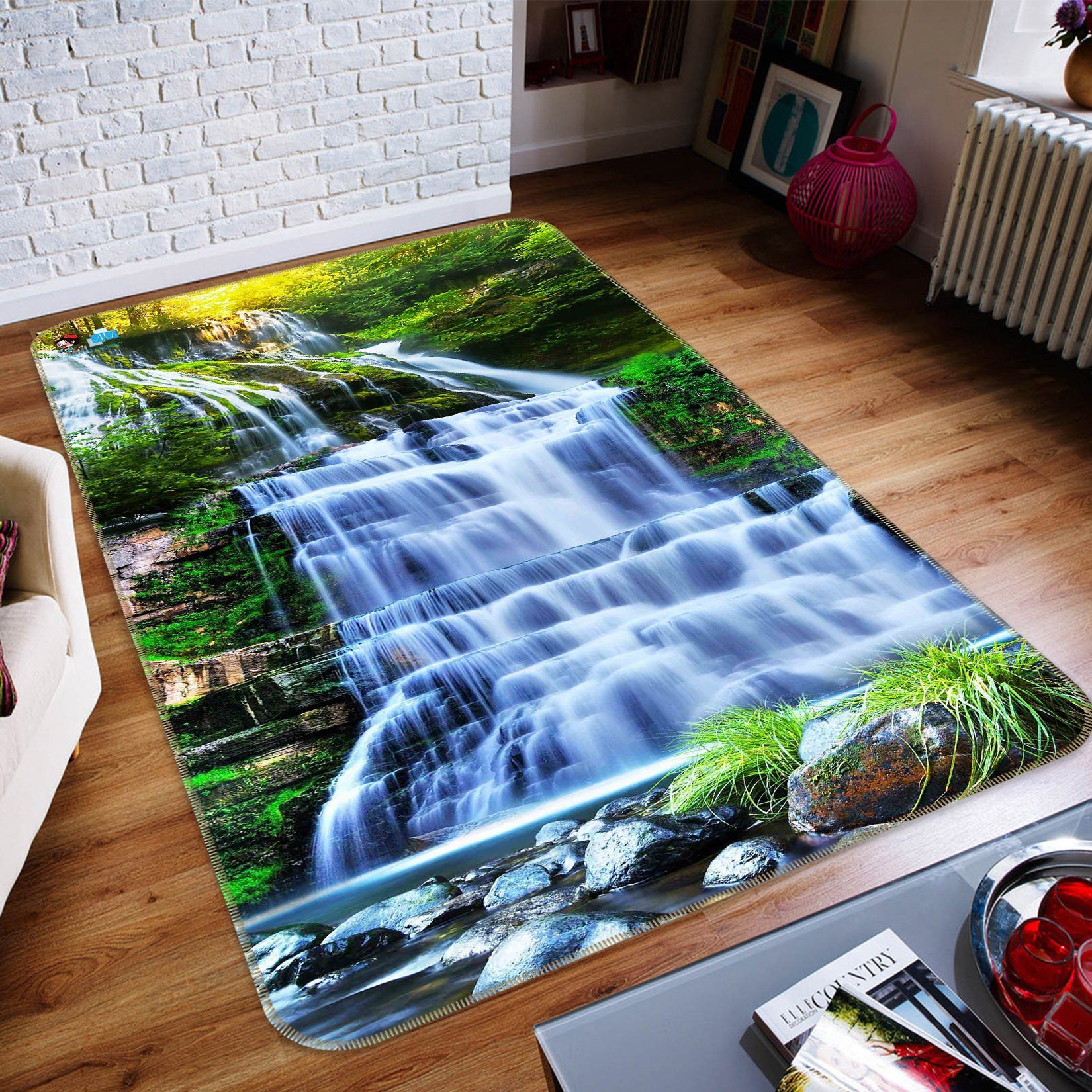 3D Moss Waterfall 021 Non Slip Rug Mat Mat AJ Creativity Home