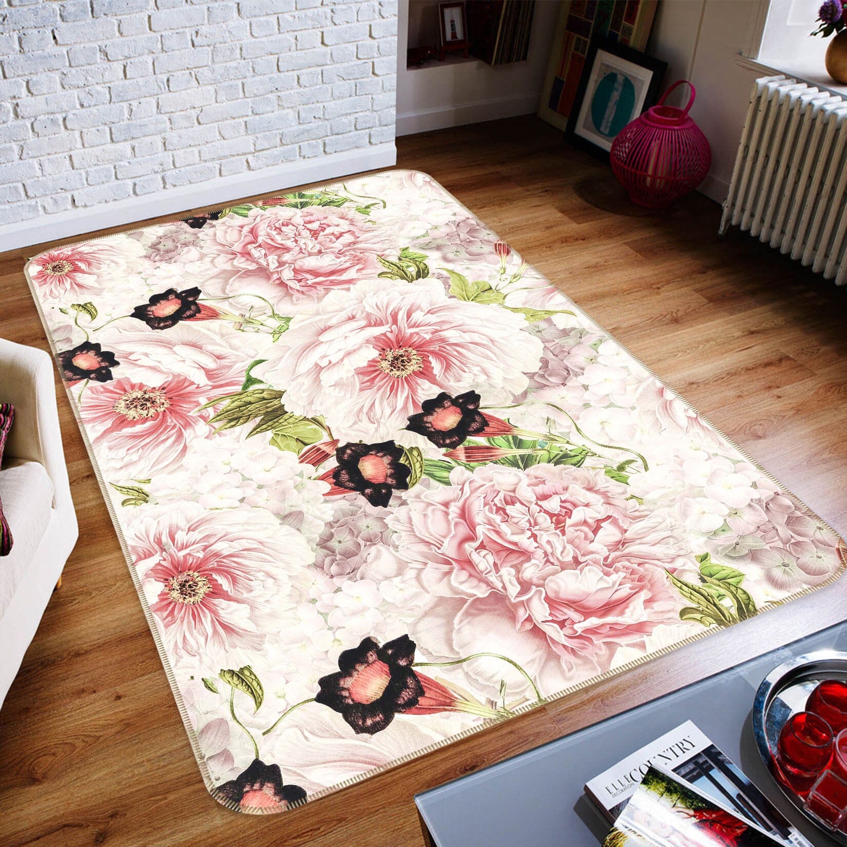3D Romantic Flowers 127 Uta Naumann Rug Non Slip Rug Mat Mat AJ Creativity Home