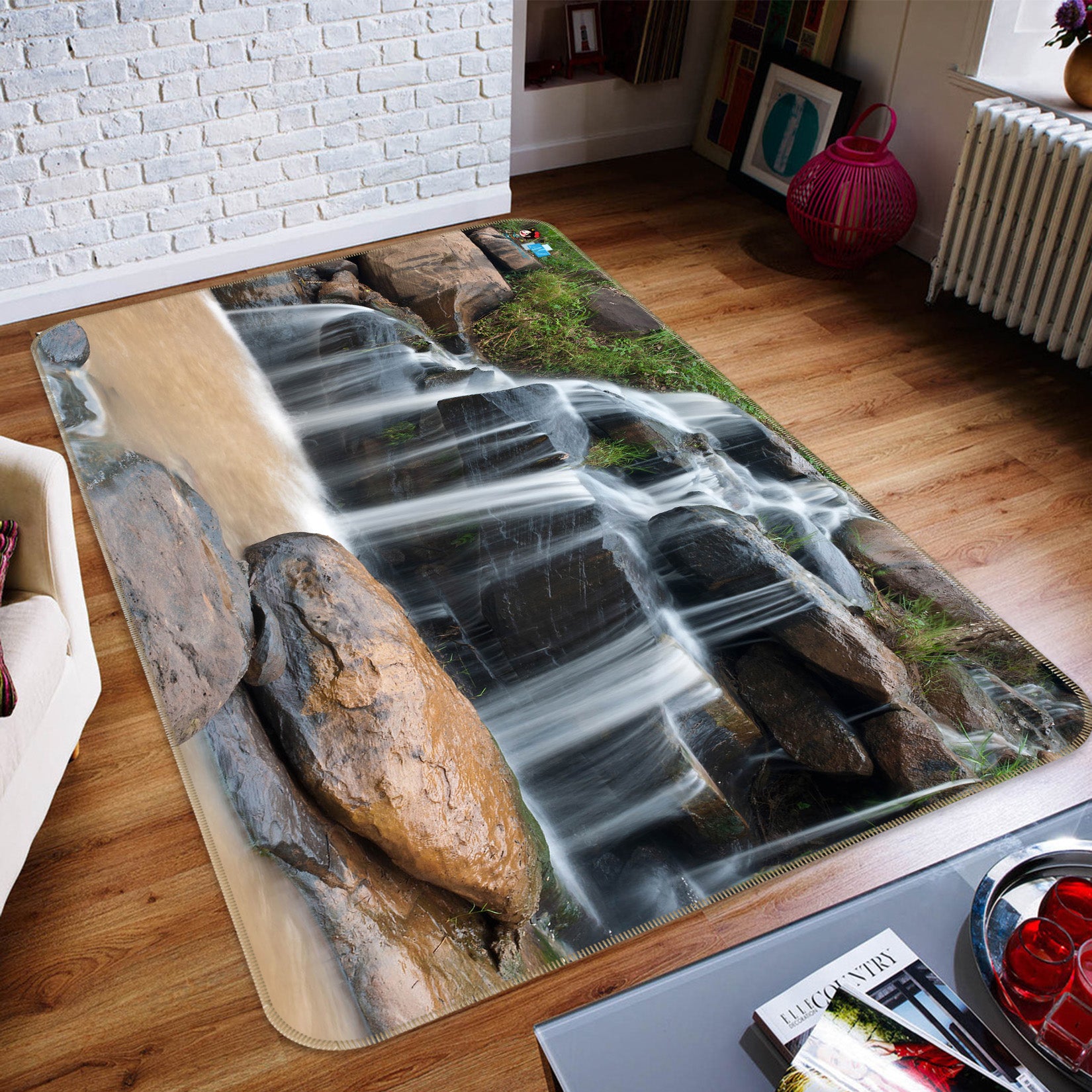 3D Waterfall 66066 Non Slip Rug Mat