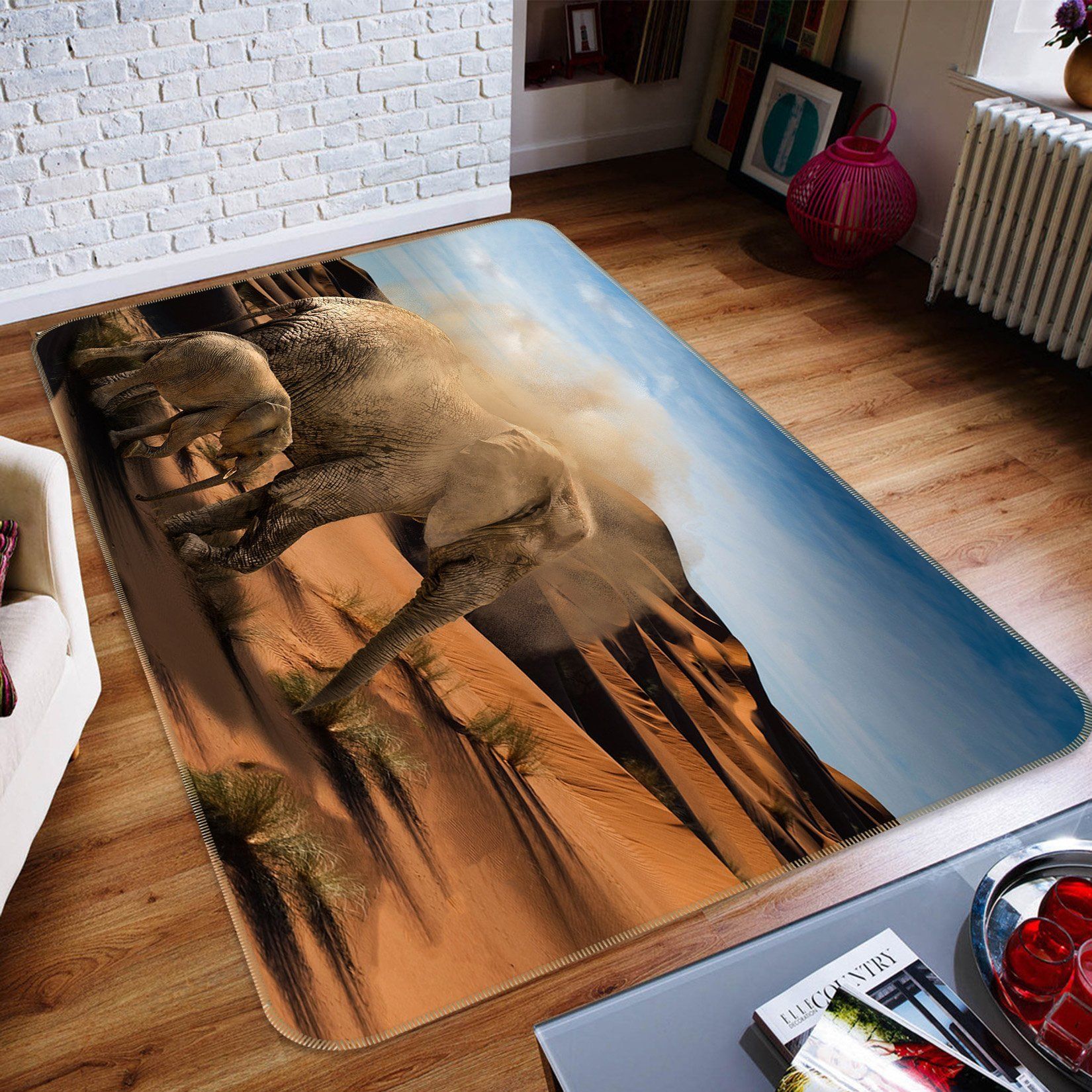 3D Desert Elephant574 Animal Non Slip Rug Mat Mat AJ Creativity Home