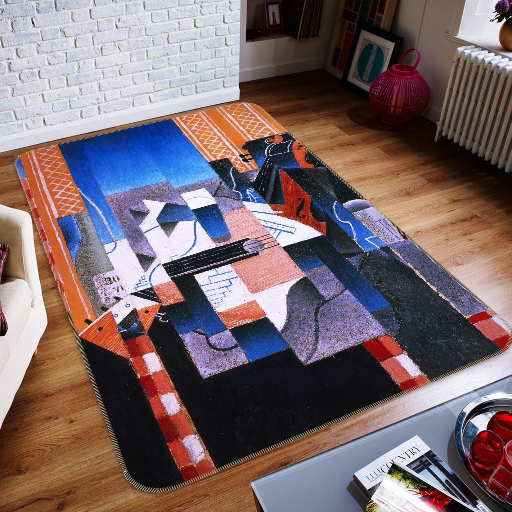 3D Square Pattern 65055 Non Slip Rug Mat
