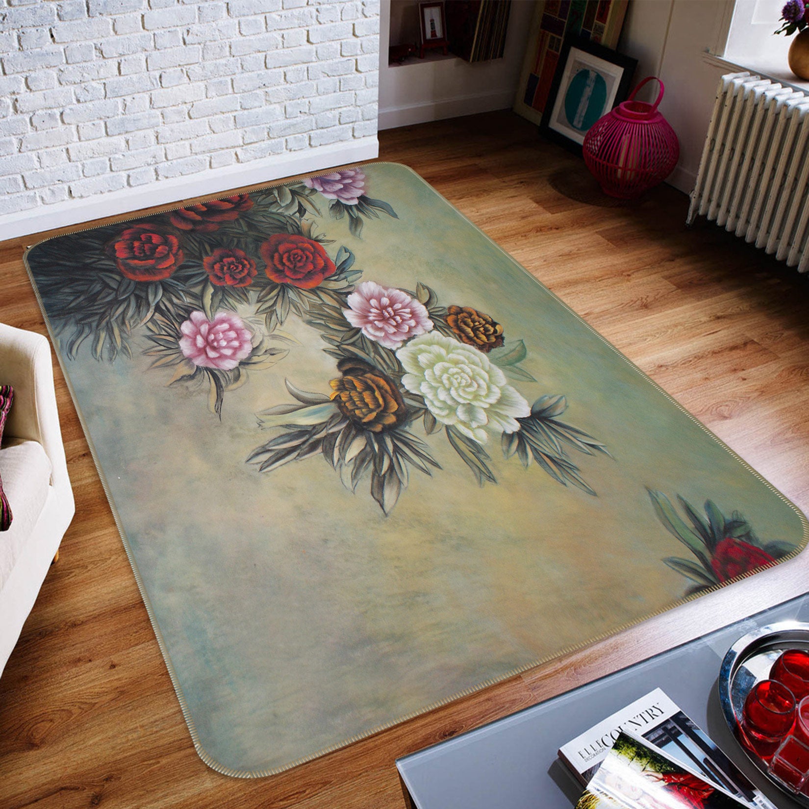 3D Bouquet 75214 Non Slip Rug Mat