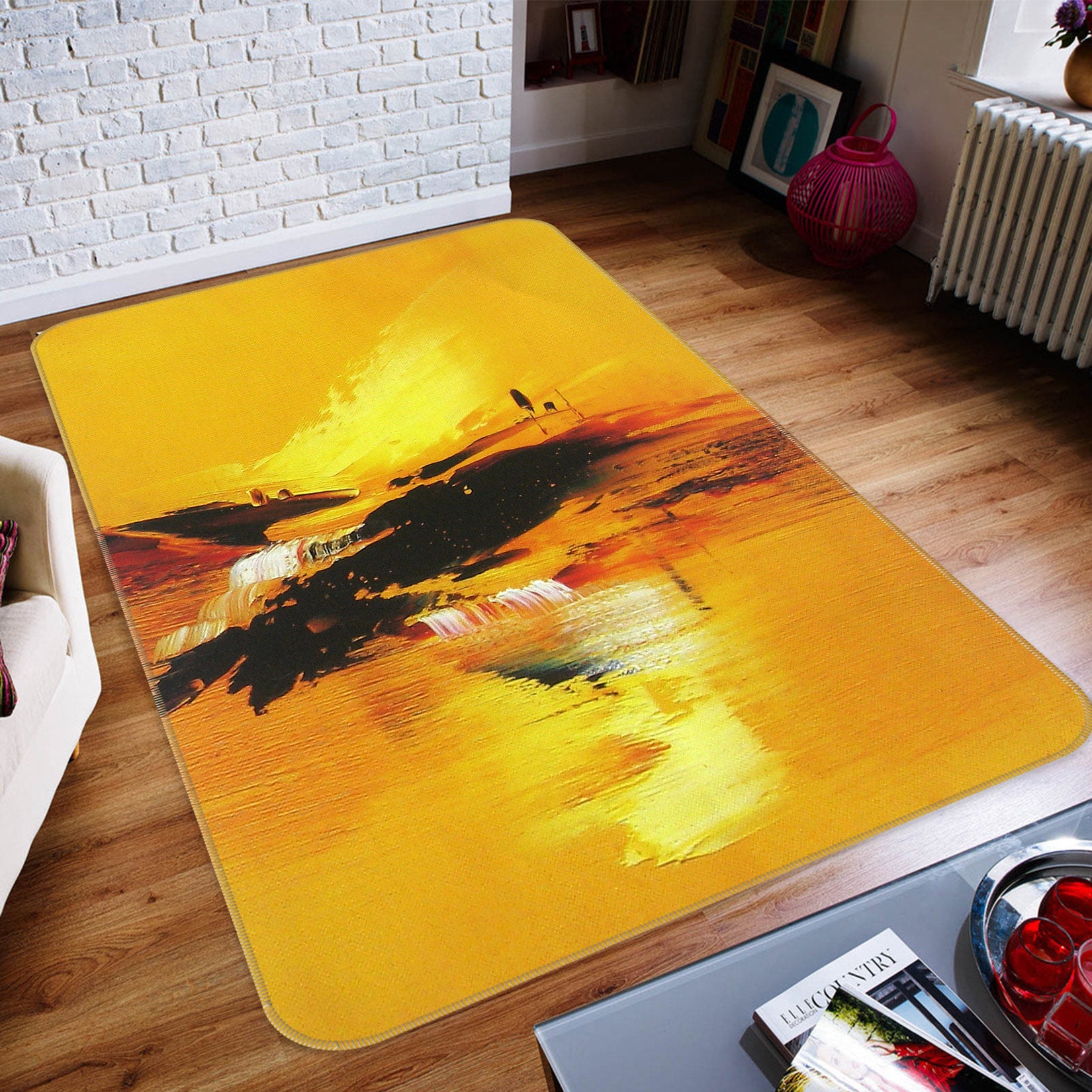 3D Yellow Scenery 76114 Non Slip Rug Mat