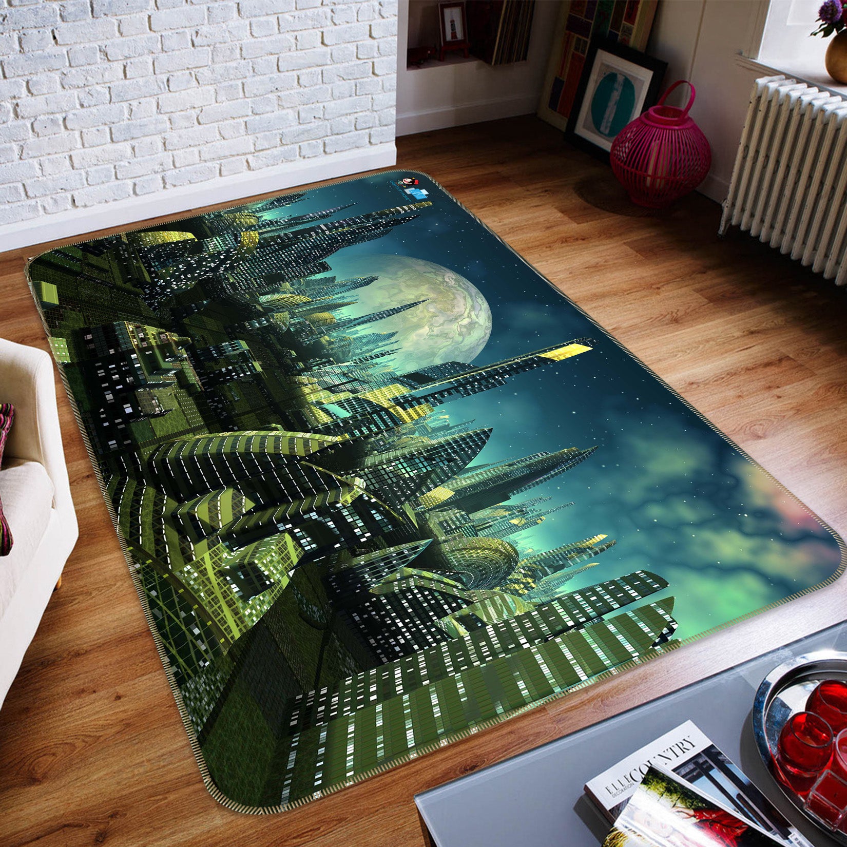 3D High-Rise Building 66117 Non Slip Rug Mat