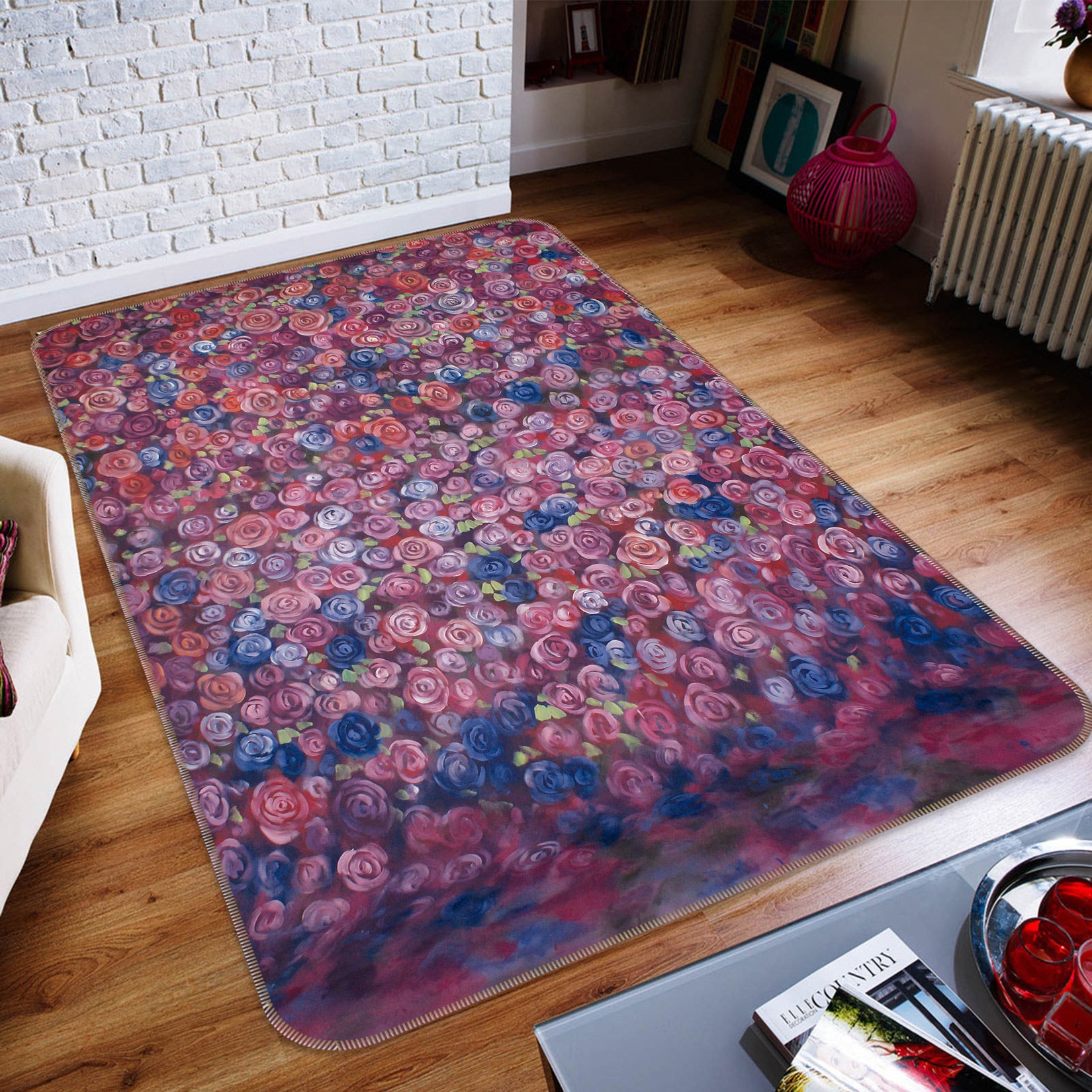 3D Flower Wall 76094 Non Slip Rug Mat